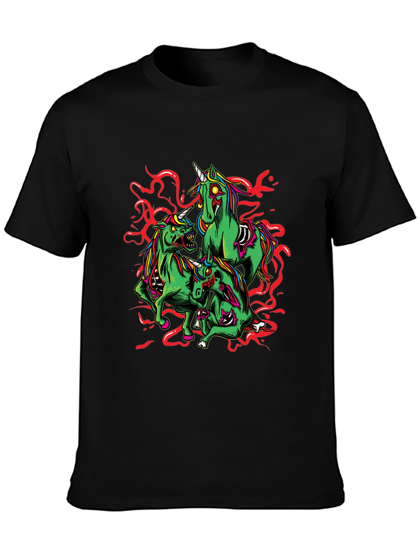 Zombie Unicorn Graphic Tee - Black