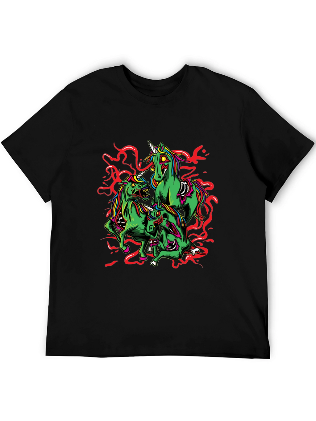 Zombie Unicorn Graphic Tee - Black
