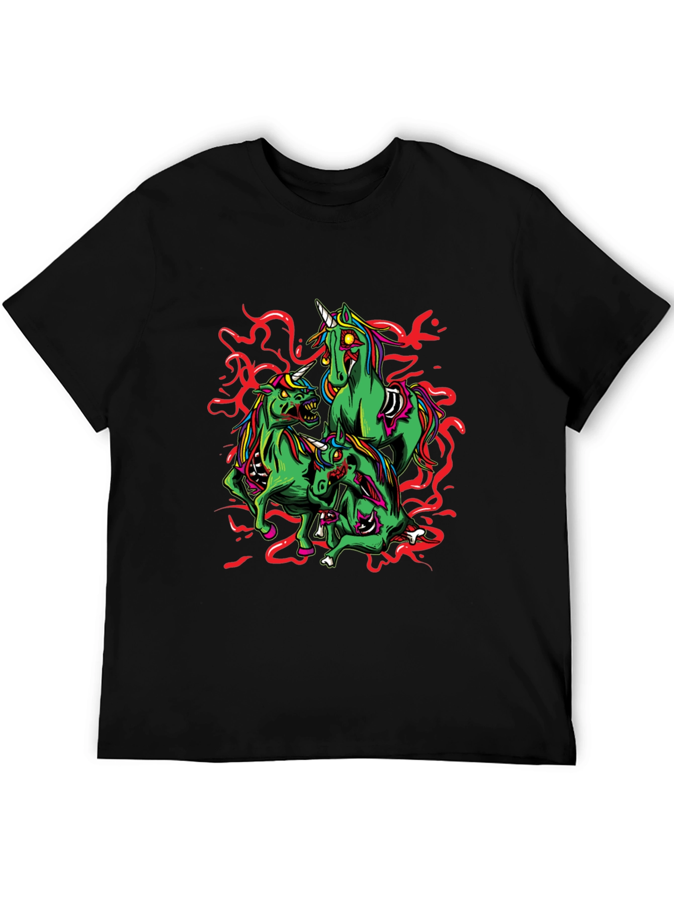 Zombie Unicorn Graphic Tee - Black