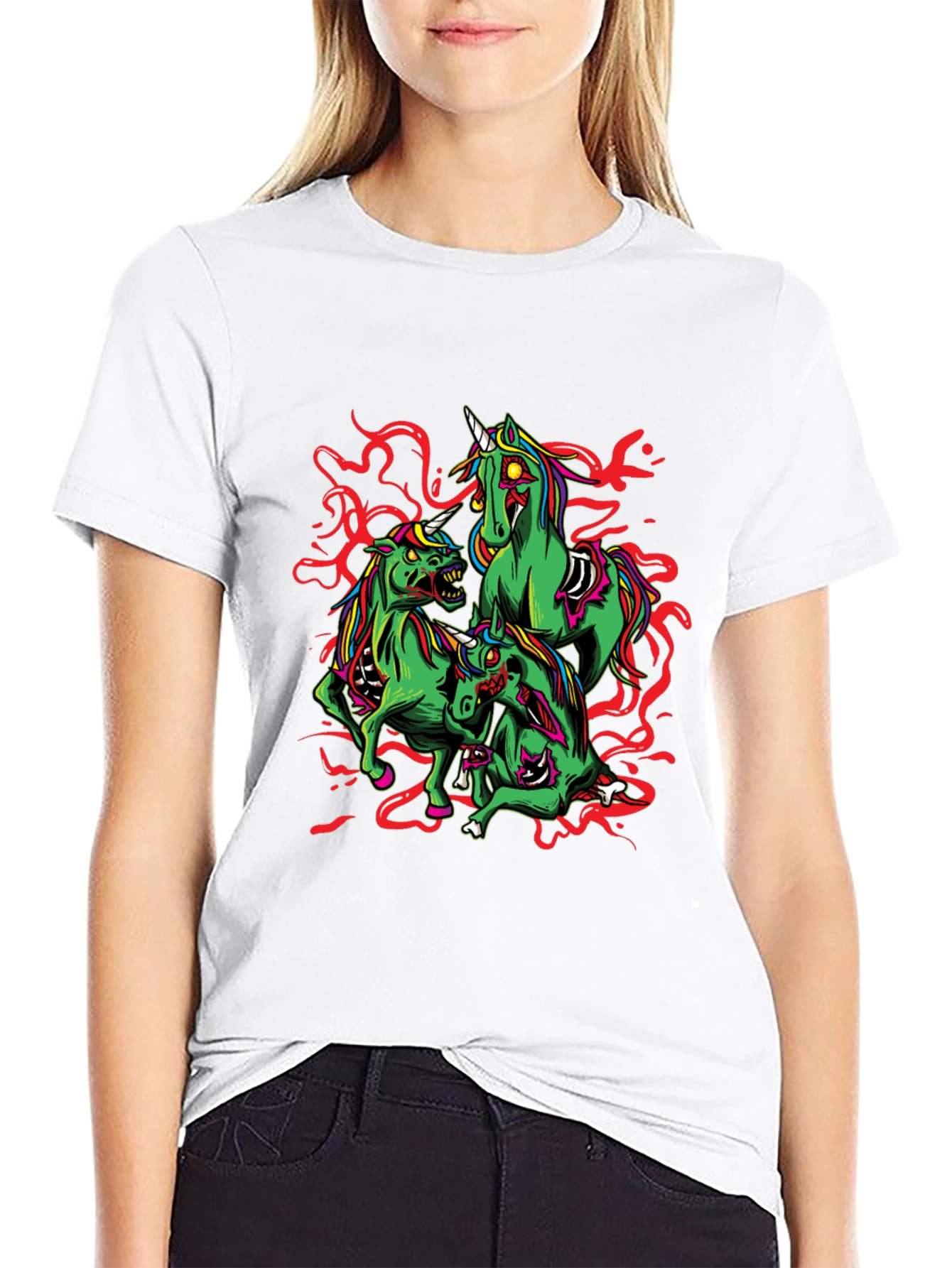 Zombie Unicorn Graphic Tee - Black