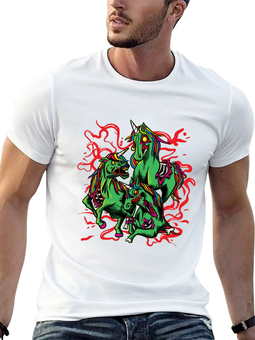 Zombie Unicorn Graphic Tee - Black