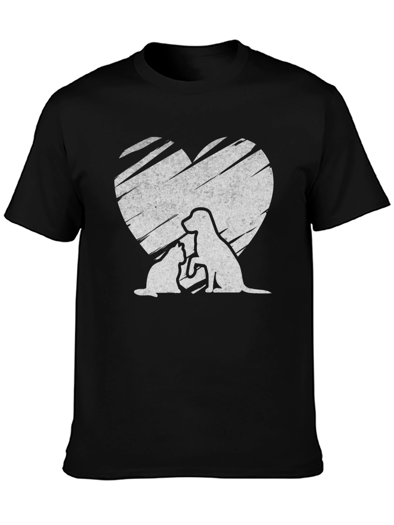 Cat and Dog Heart T-Shirt - Pet Lover Tee
