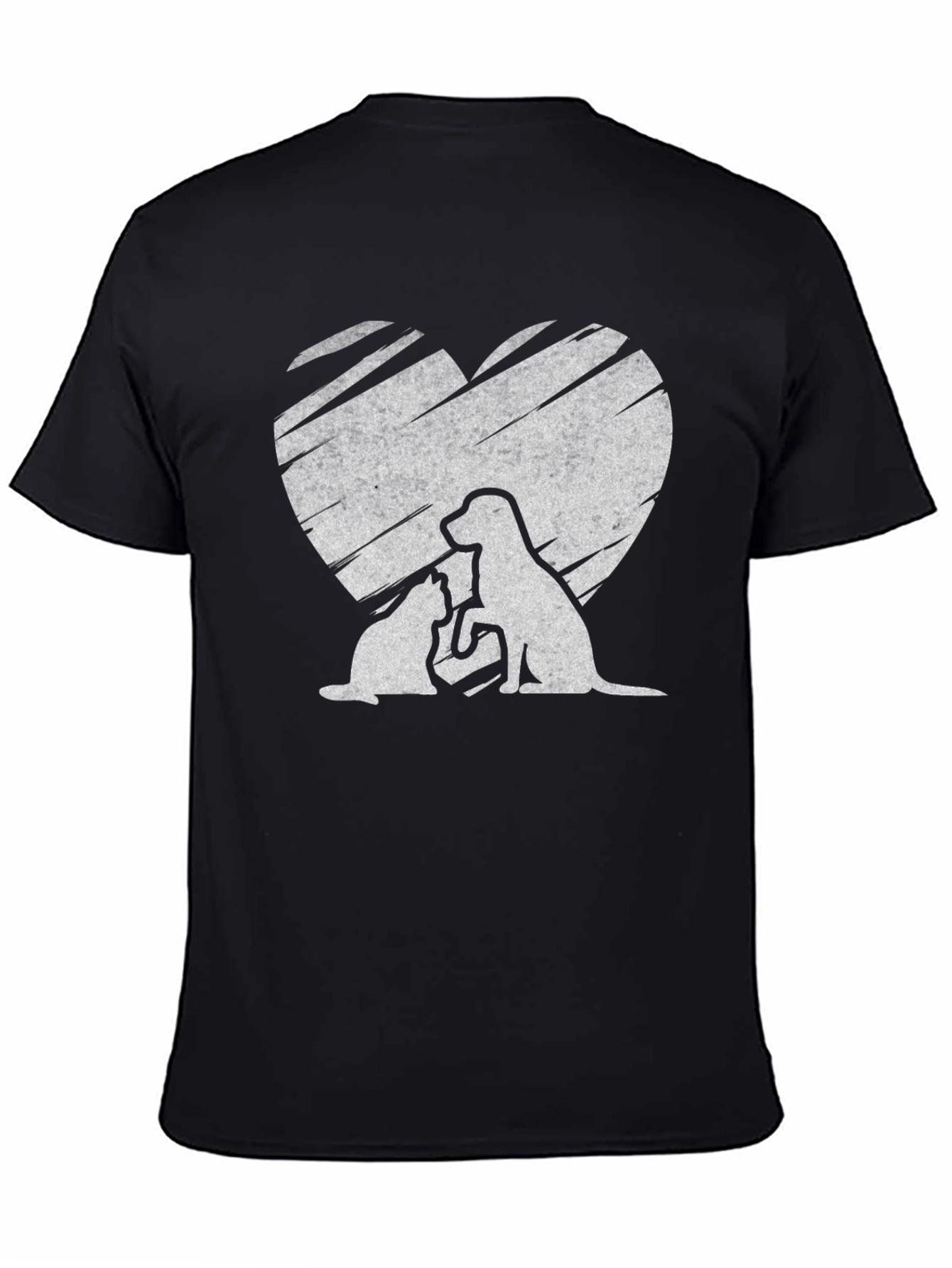 Cat and Dog Heart T-Shirt - Pet Lover Tee