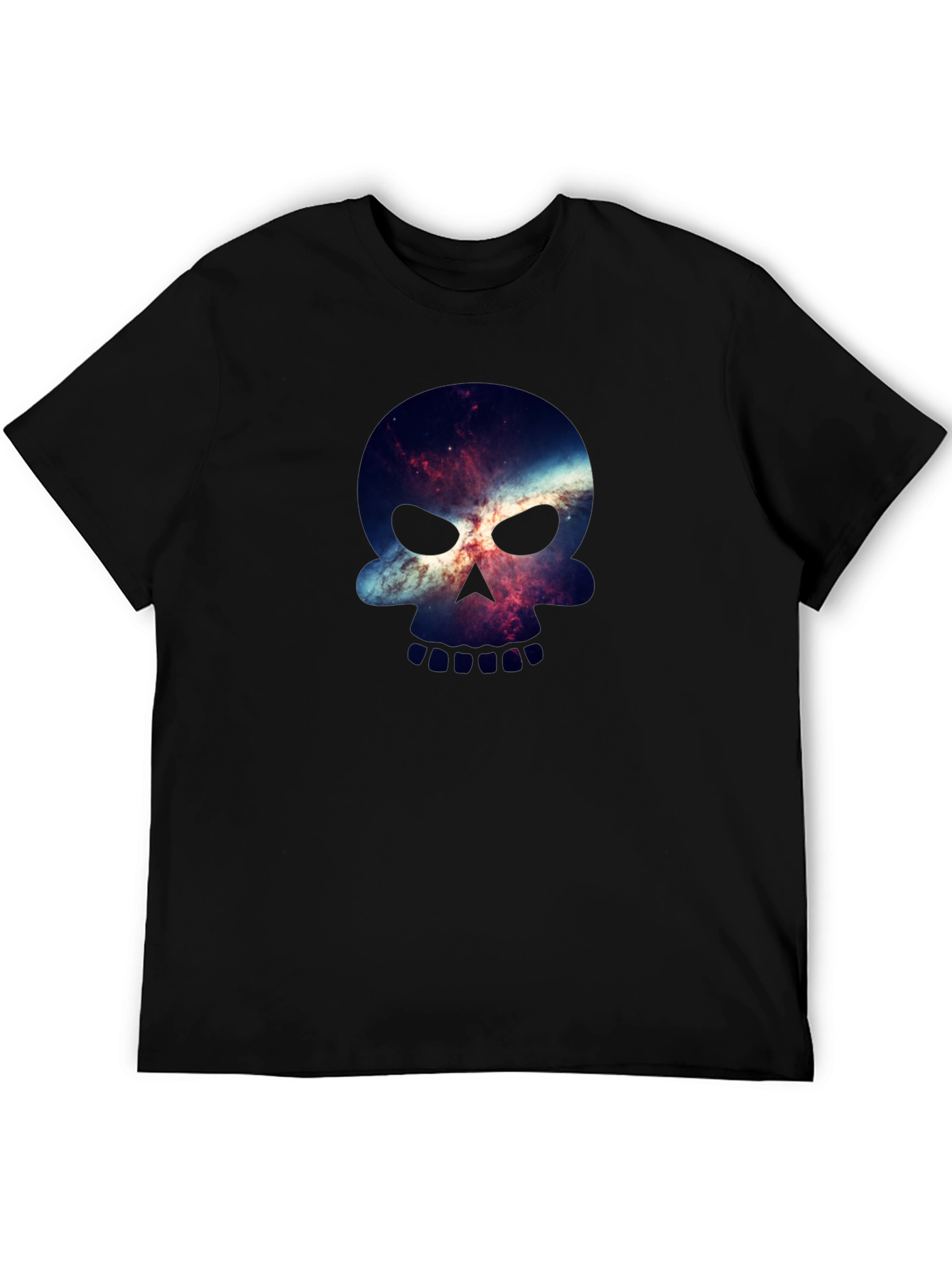 Galaxy Skull Graphic Black T-Shirt