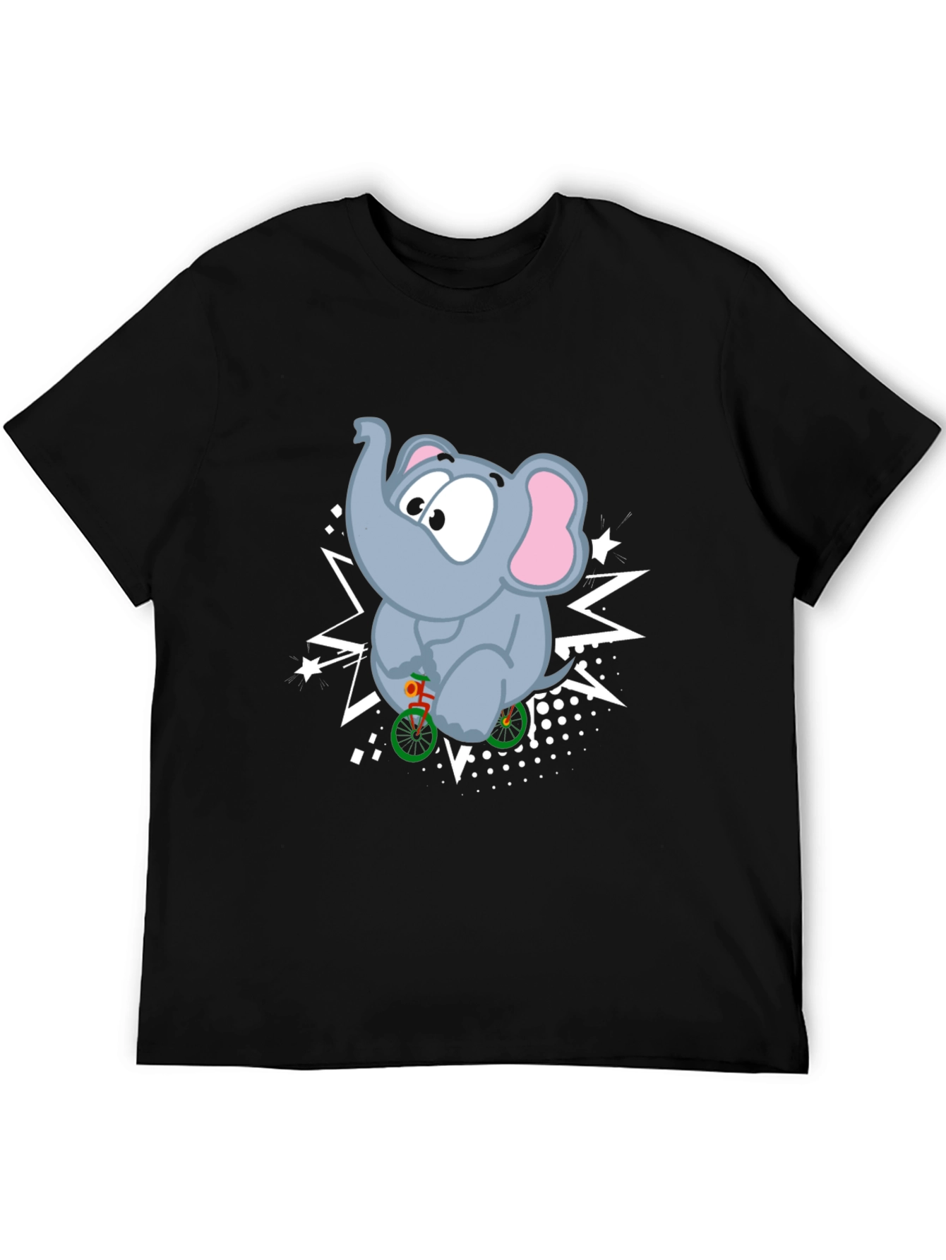 Elephant on Bike Graphic T-Shirt