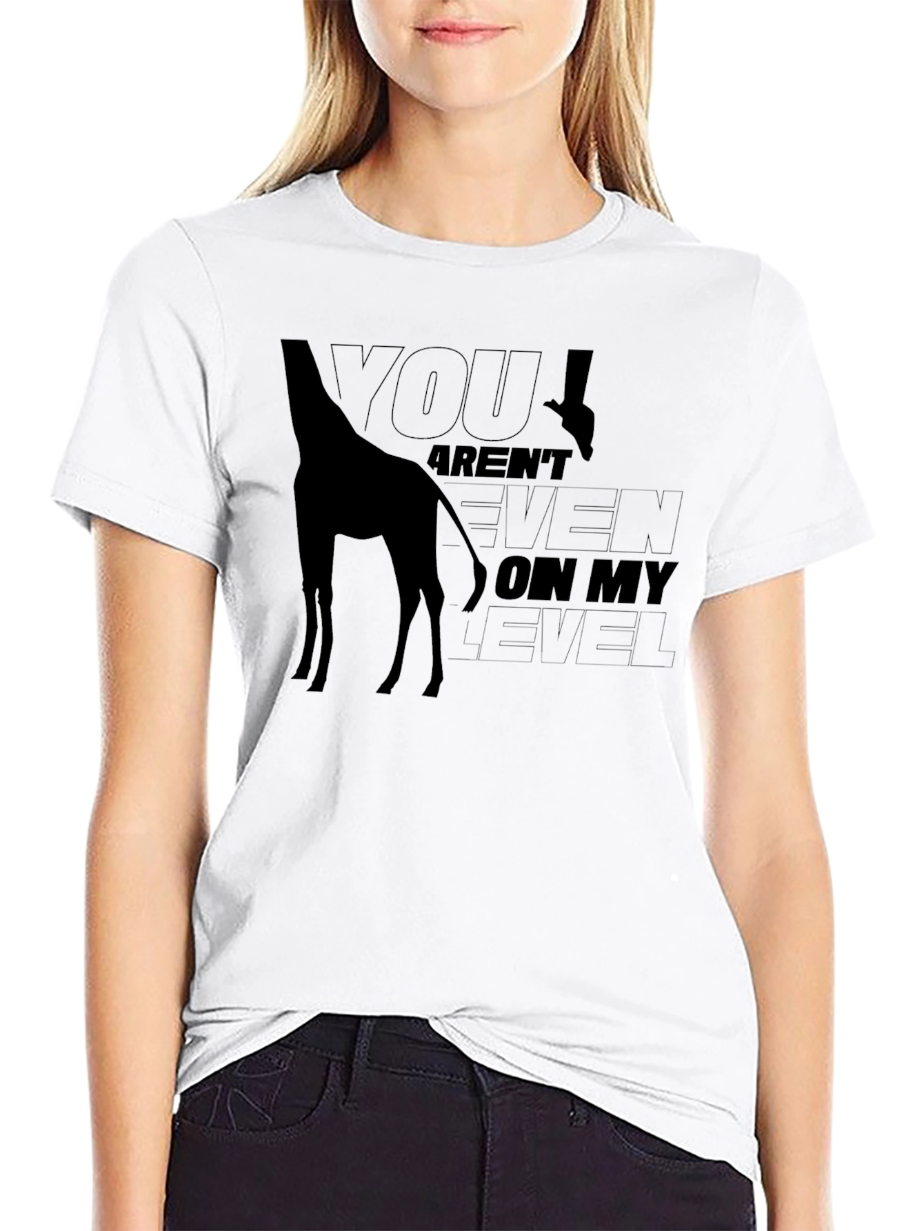 Giraffe Level Mens Black Graphic Tee