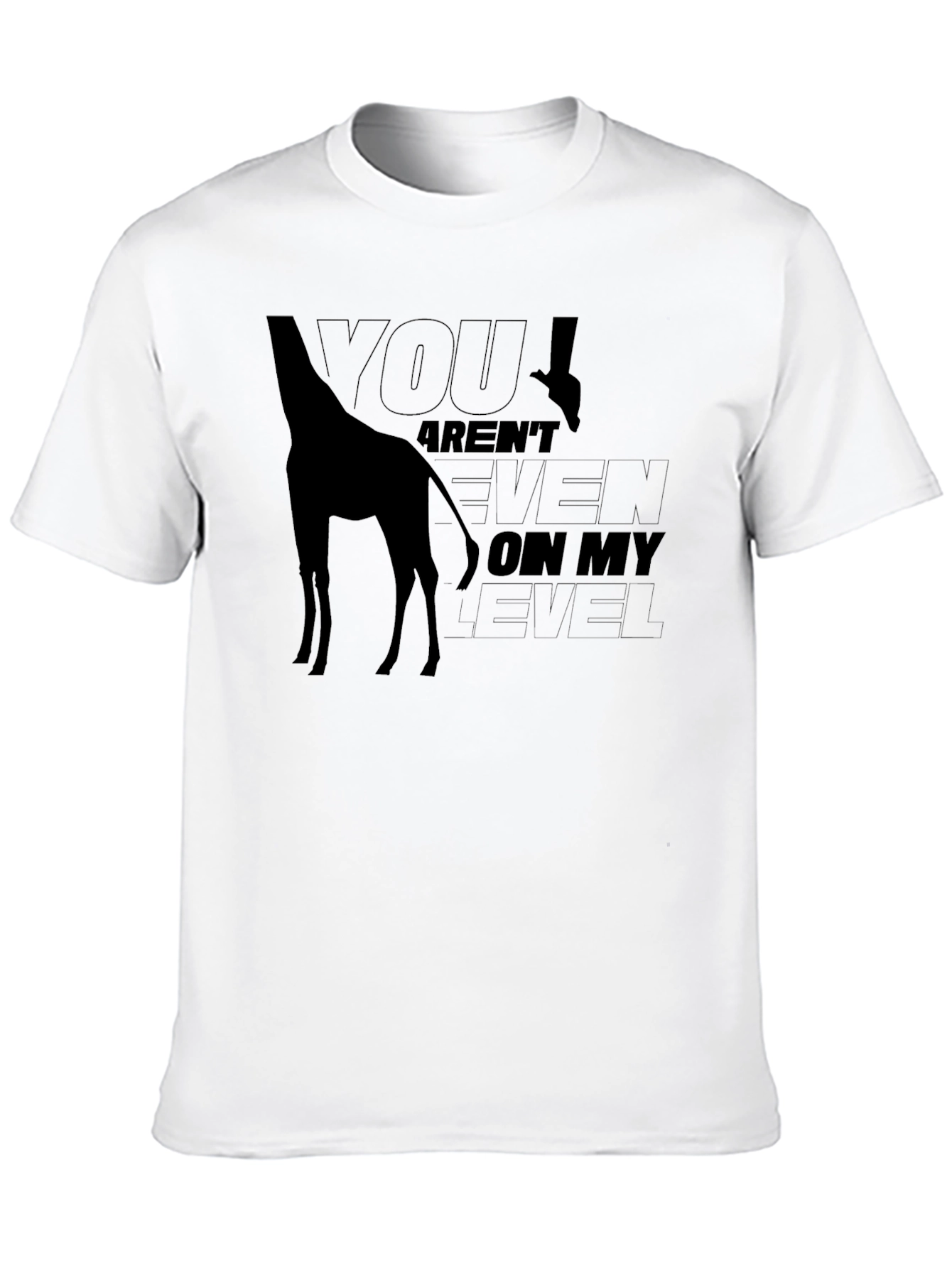 Giraffe Level Mens Black Graphic Tee
