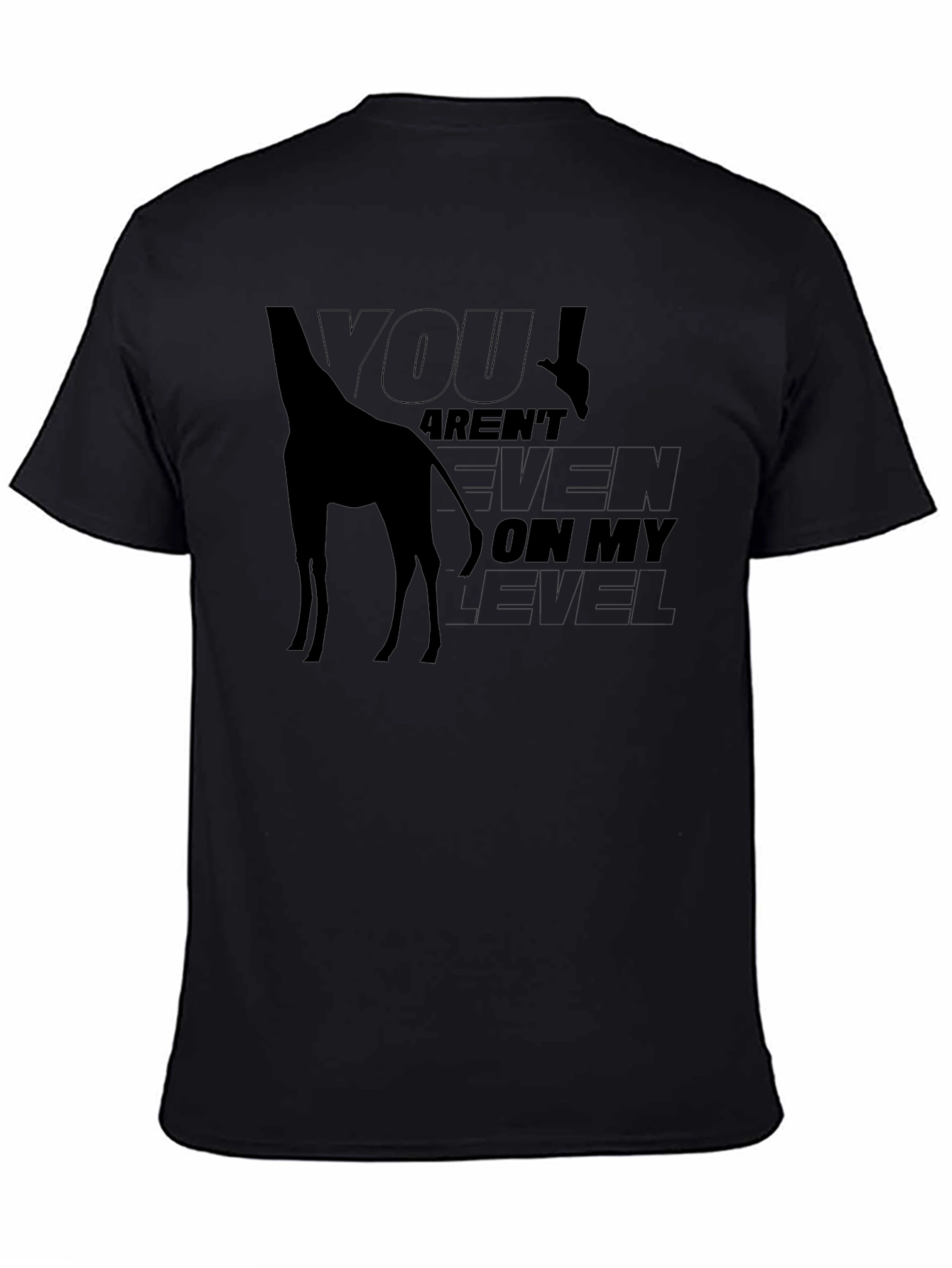 Giraffe Level Mens Black Graphic Tee