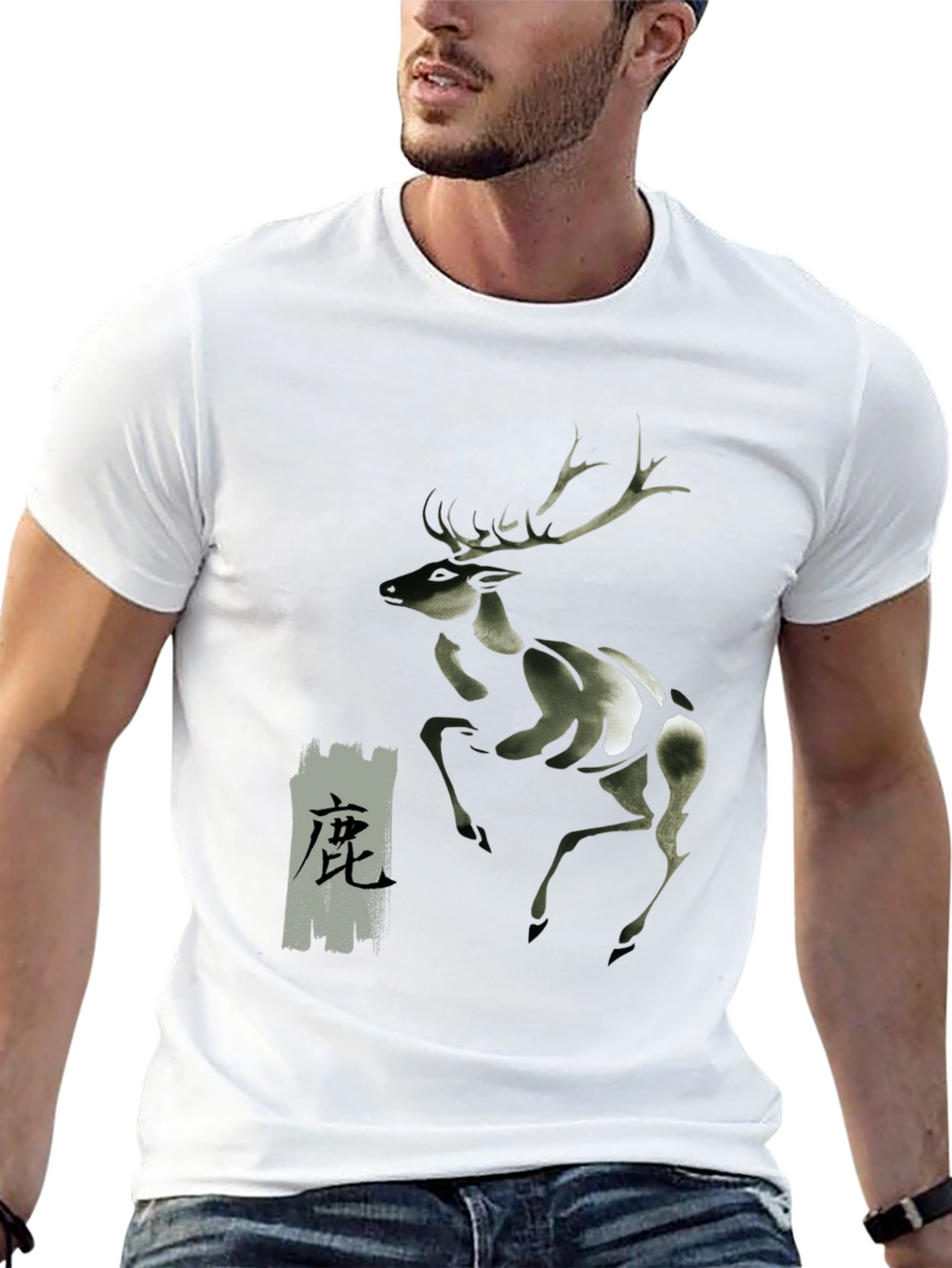 Deer Graphic Black T-Shirt