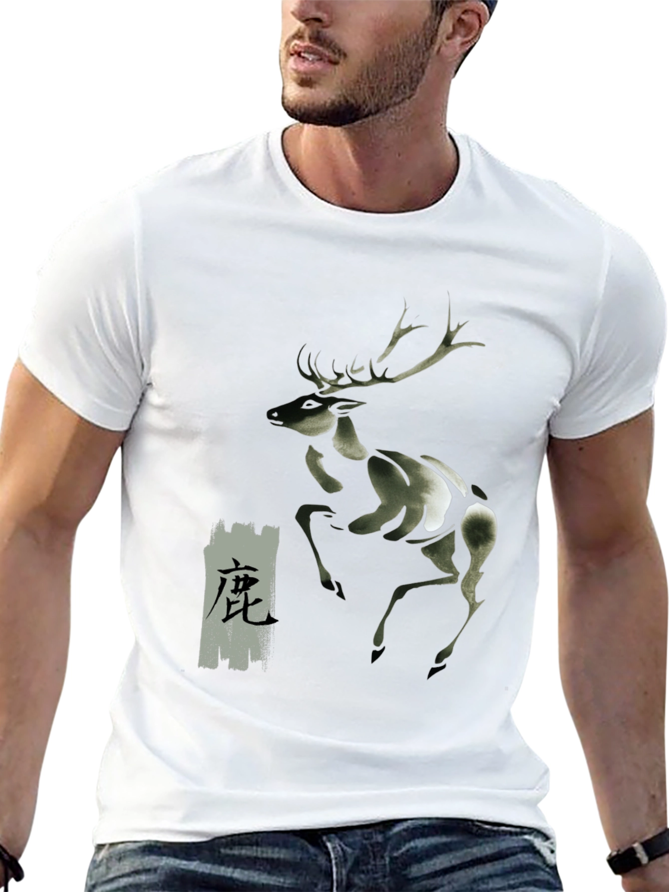 Deer Graphic Black T-Shirt