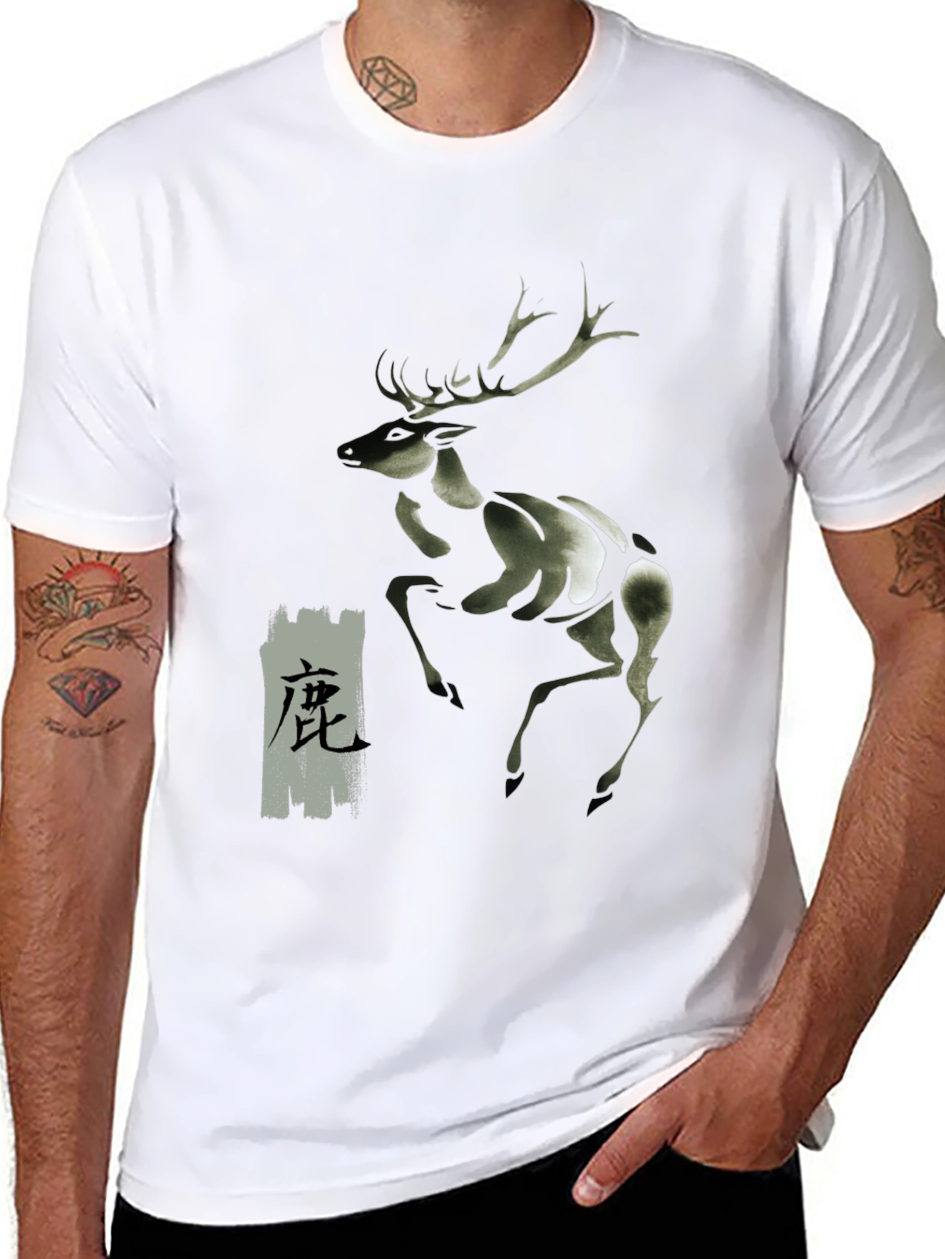 Deer Graphic Black T-Shirt