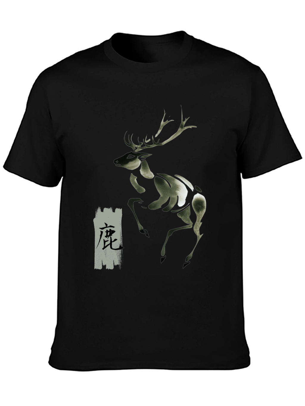 Deer Graphic Black T-Shirt