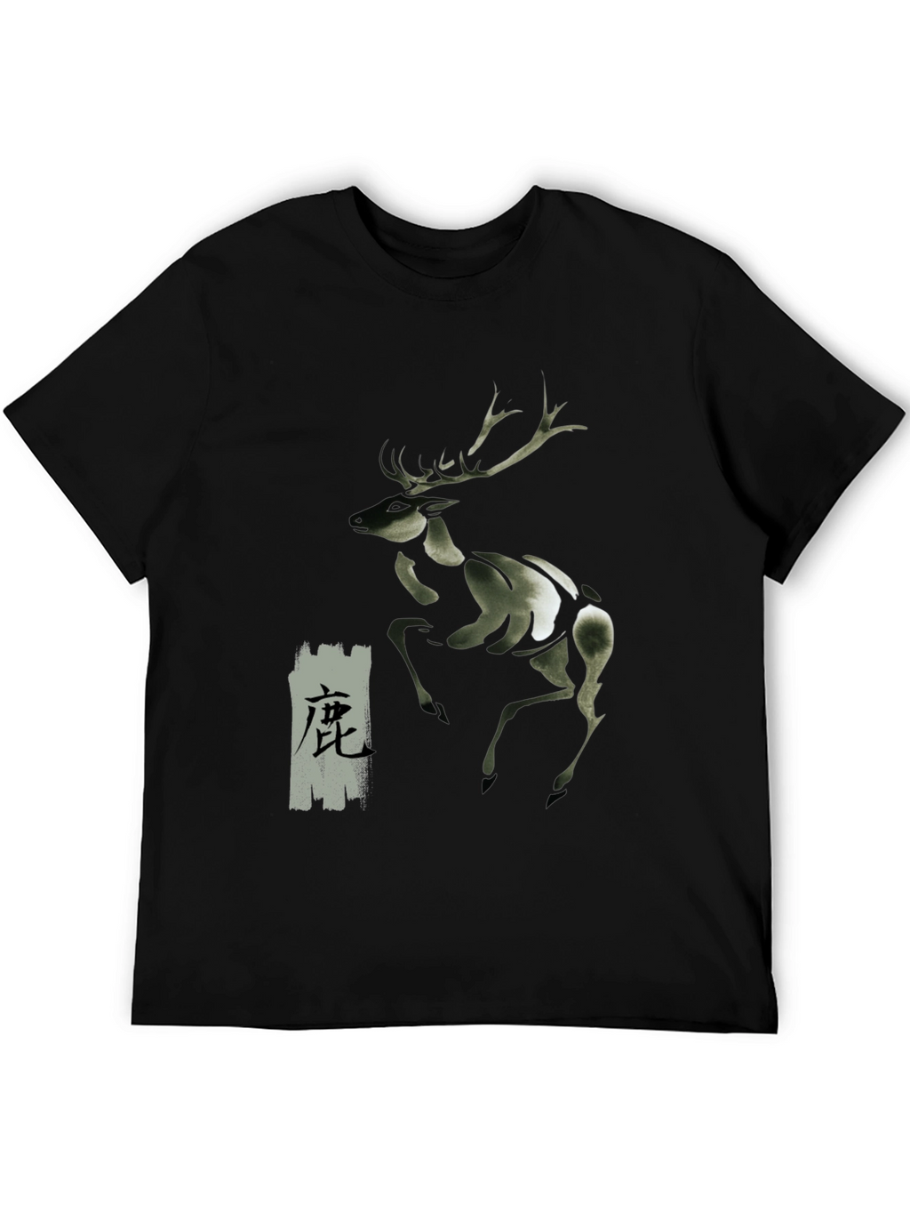 Deer Graphic Black T-Shirt