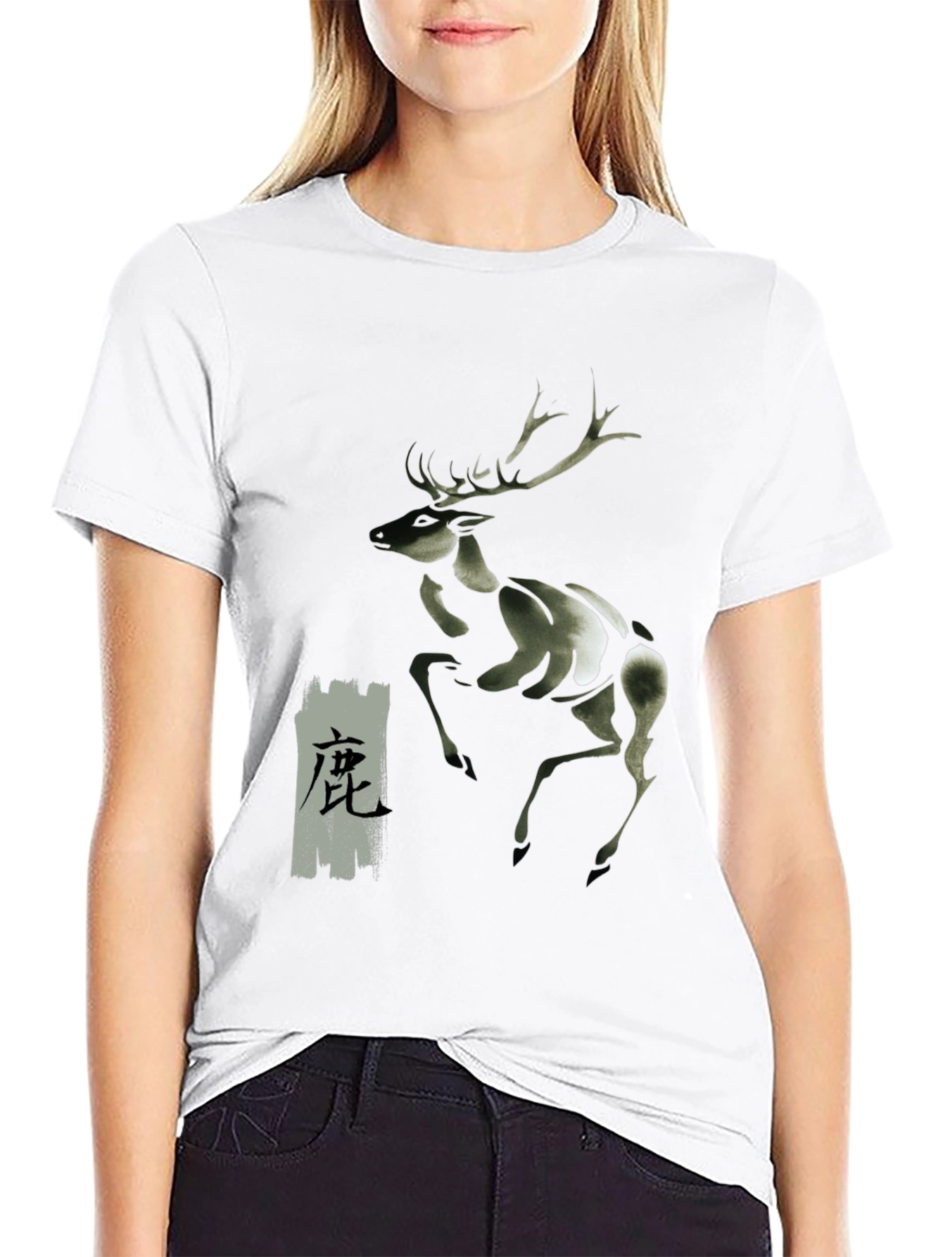 Deer Graphic Black T-Shirt