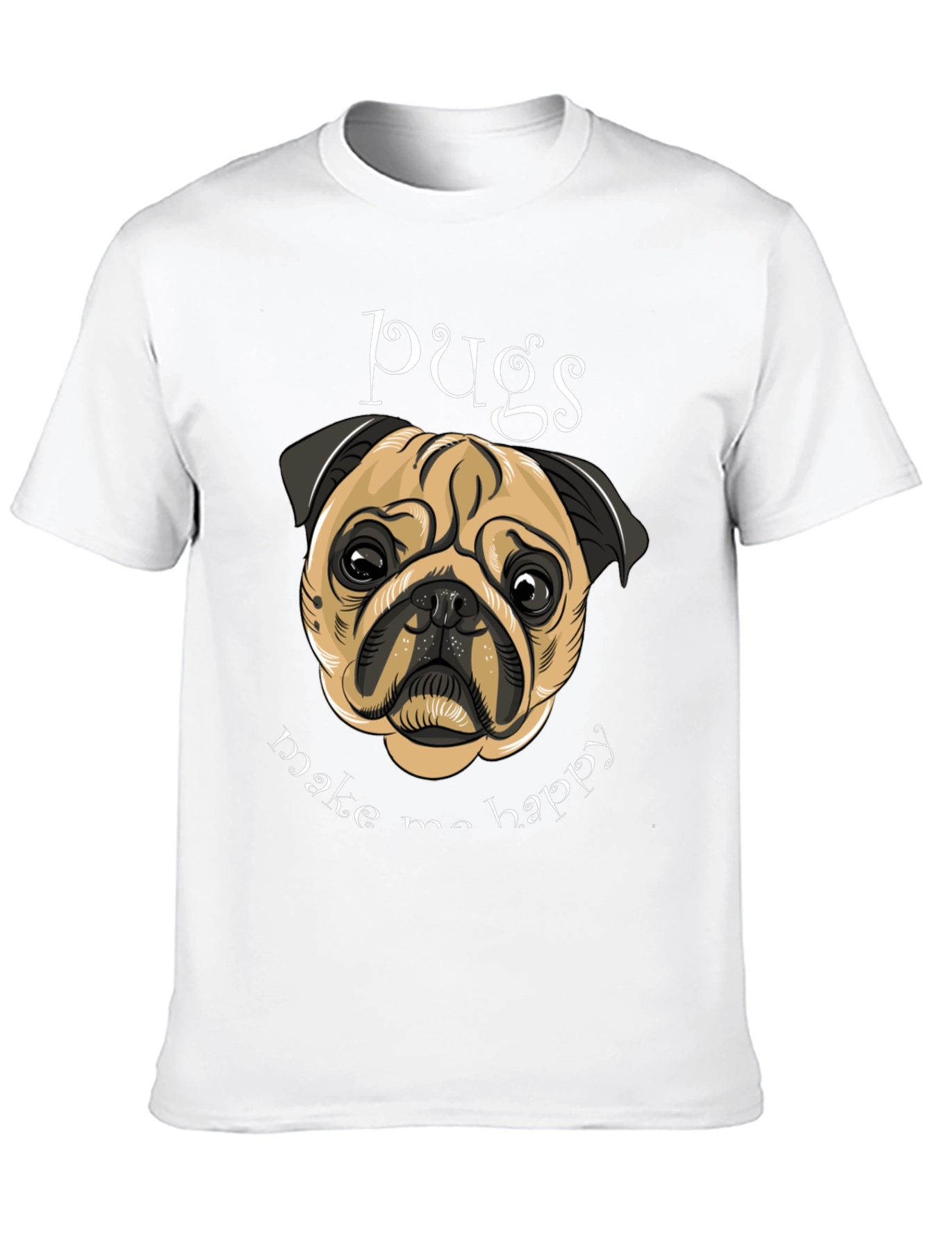 Pug Make Me Happy Graphic Tee