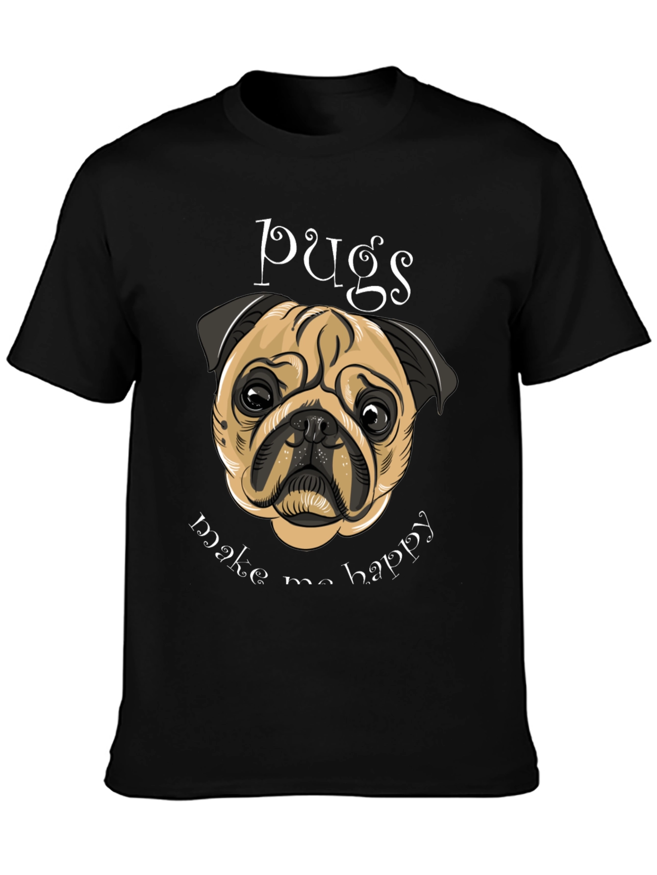 Pug Make Me Happy Graphic Tee