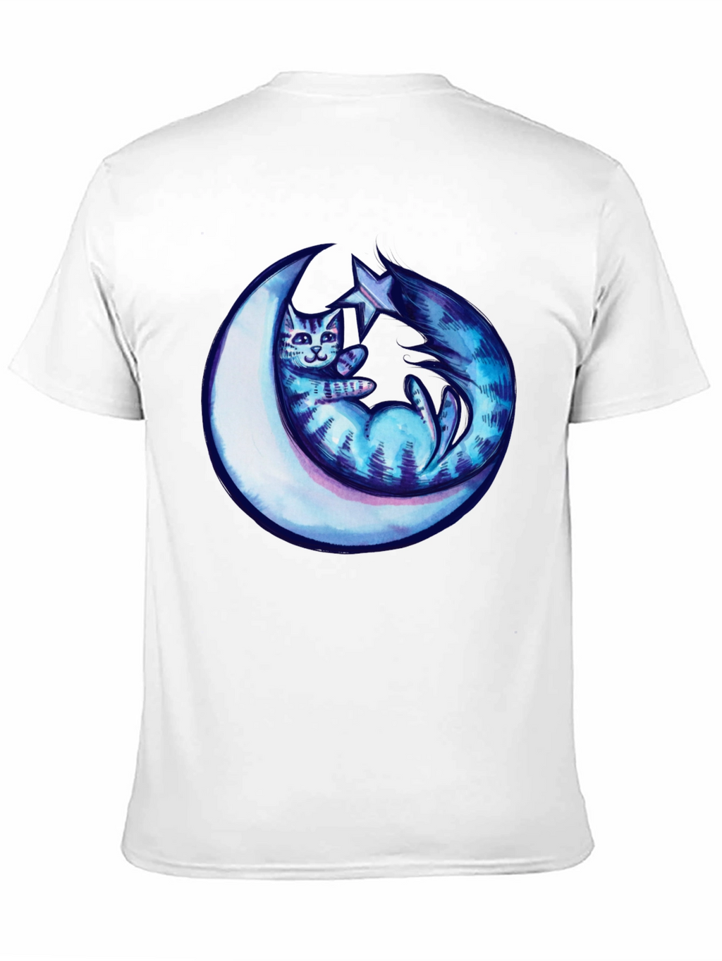 Cosmic Cat & Moon Graphic Tee