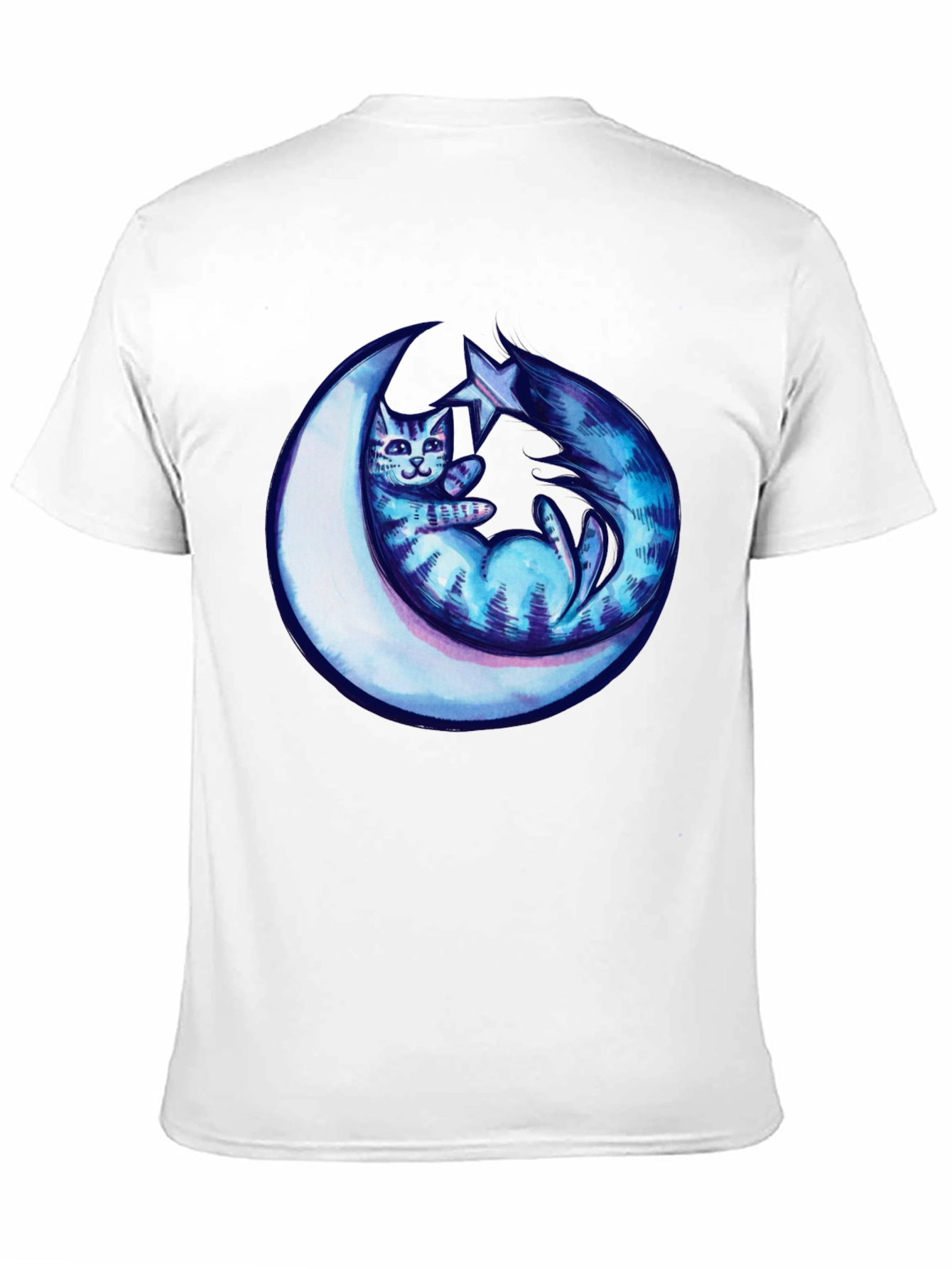 Cosmic Cat & Moon Graphic Tee