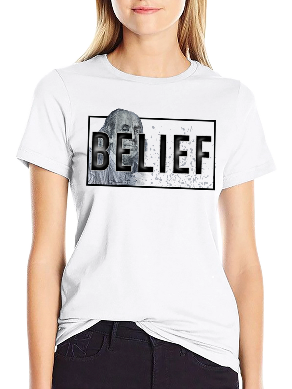 Belief Graphic T-Shirt - Black Crew Neck