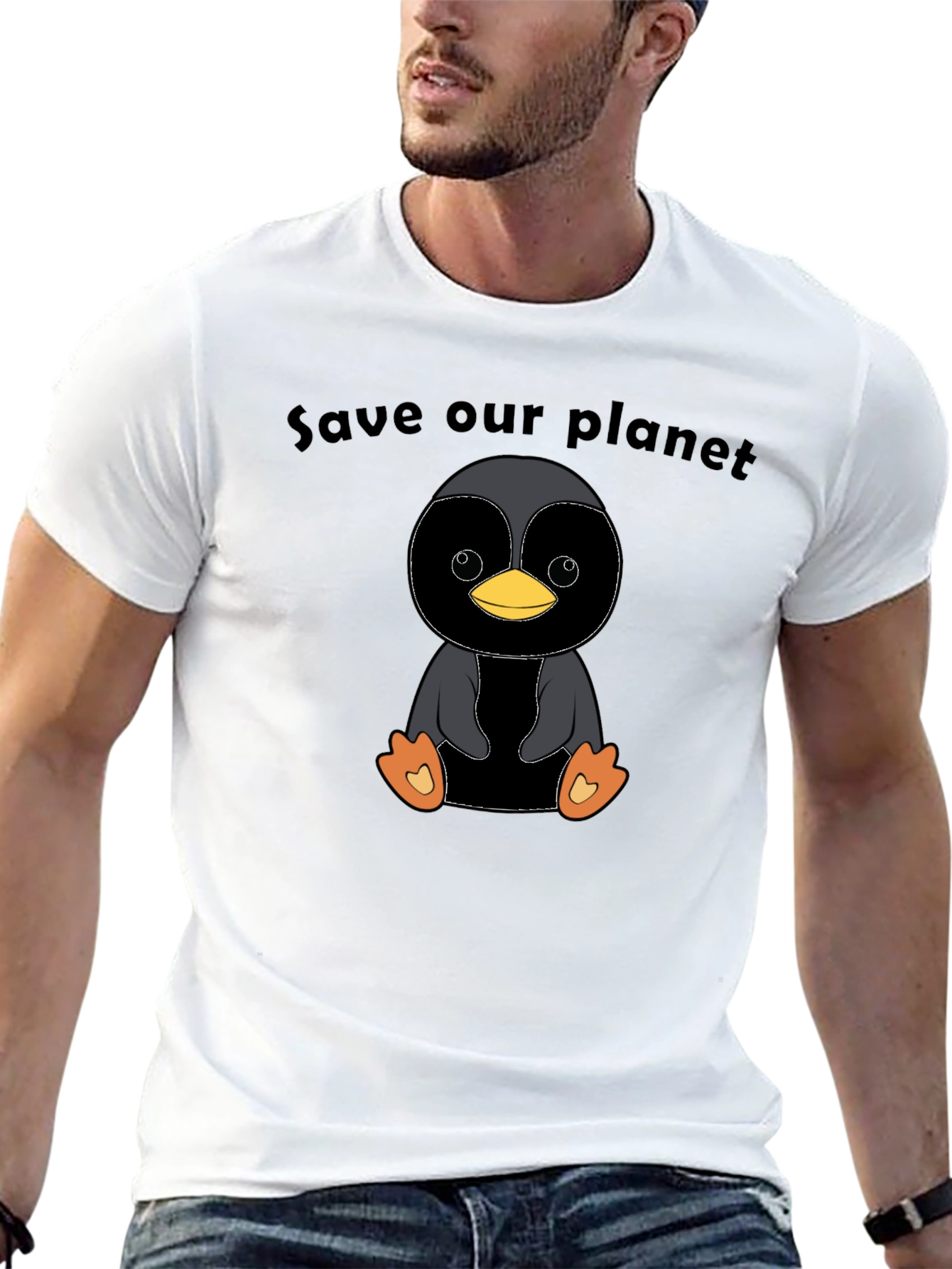 Save Our Planet Penguin Graphic Tee