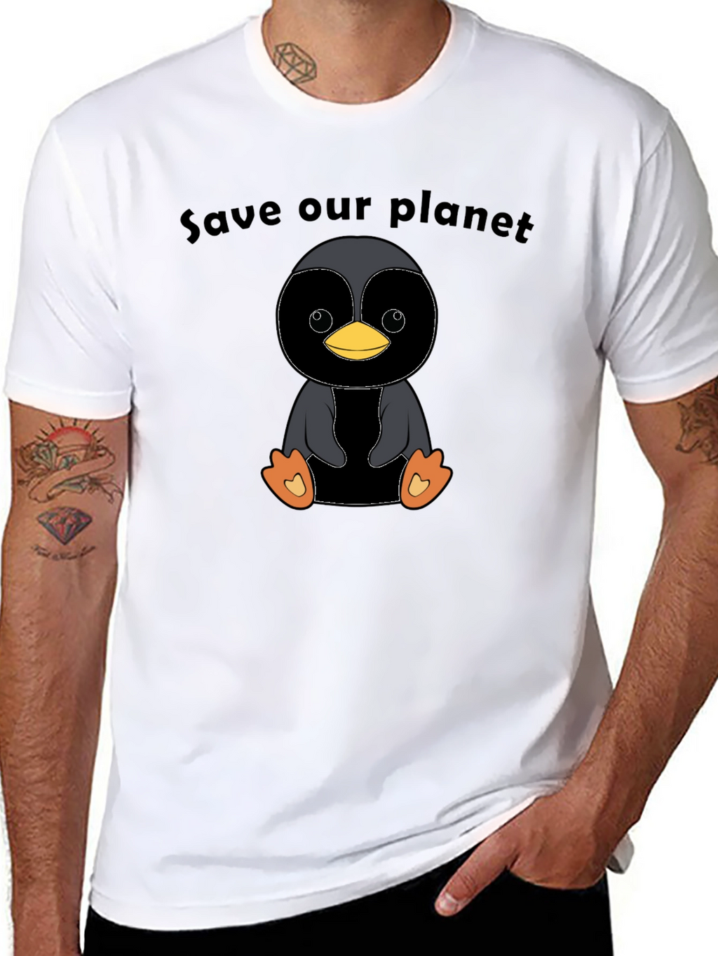 Save Our Planet Penguin Graphic Tee