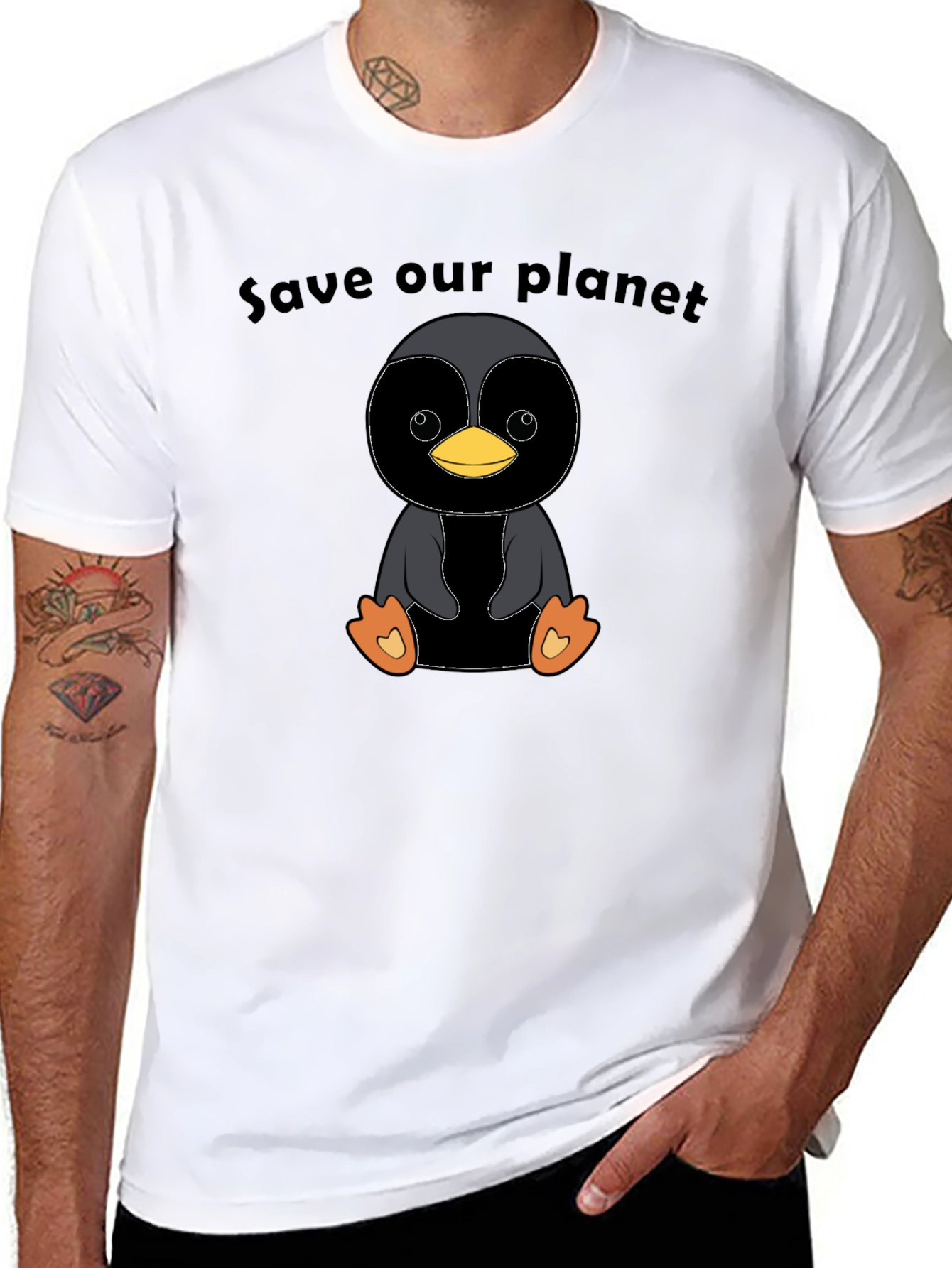 Save Our Planet Penguin Graphic Tee