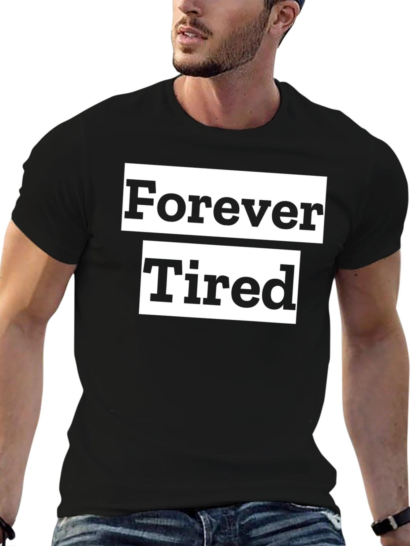 Forever Tired Black Graphic Tee
