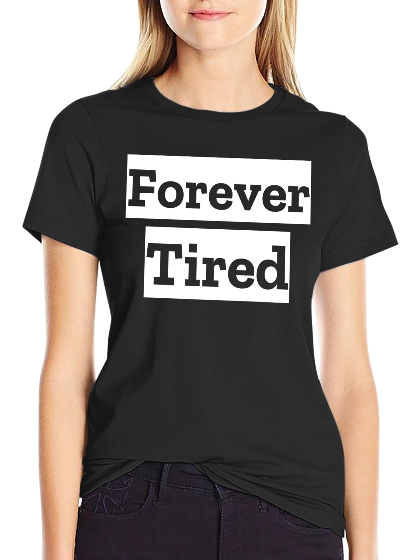 Forever Tired Black Graphic Tee