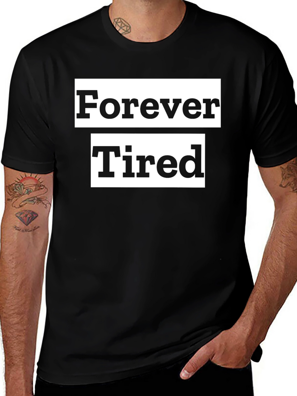Forever Tired Black Graphic Tee