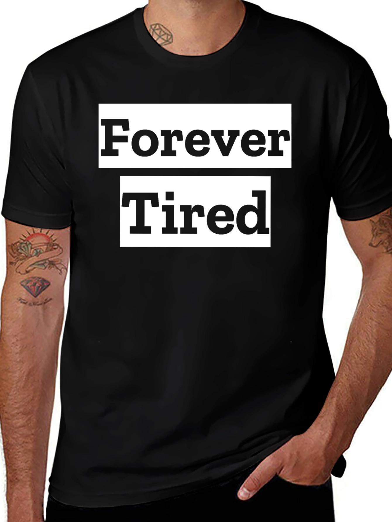 Forever Tired Black Graphic Tee