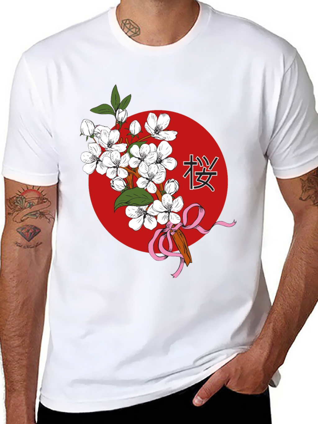 Floral Japanese Cherry Blossom Graphic T-Shirt