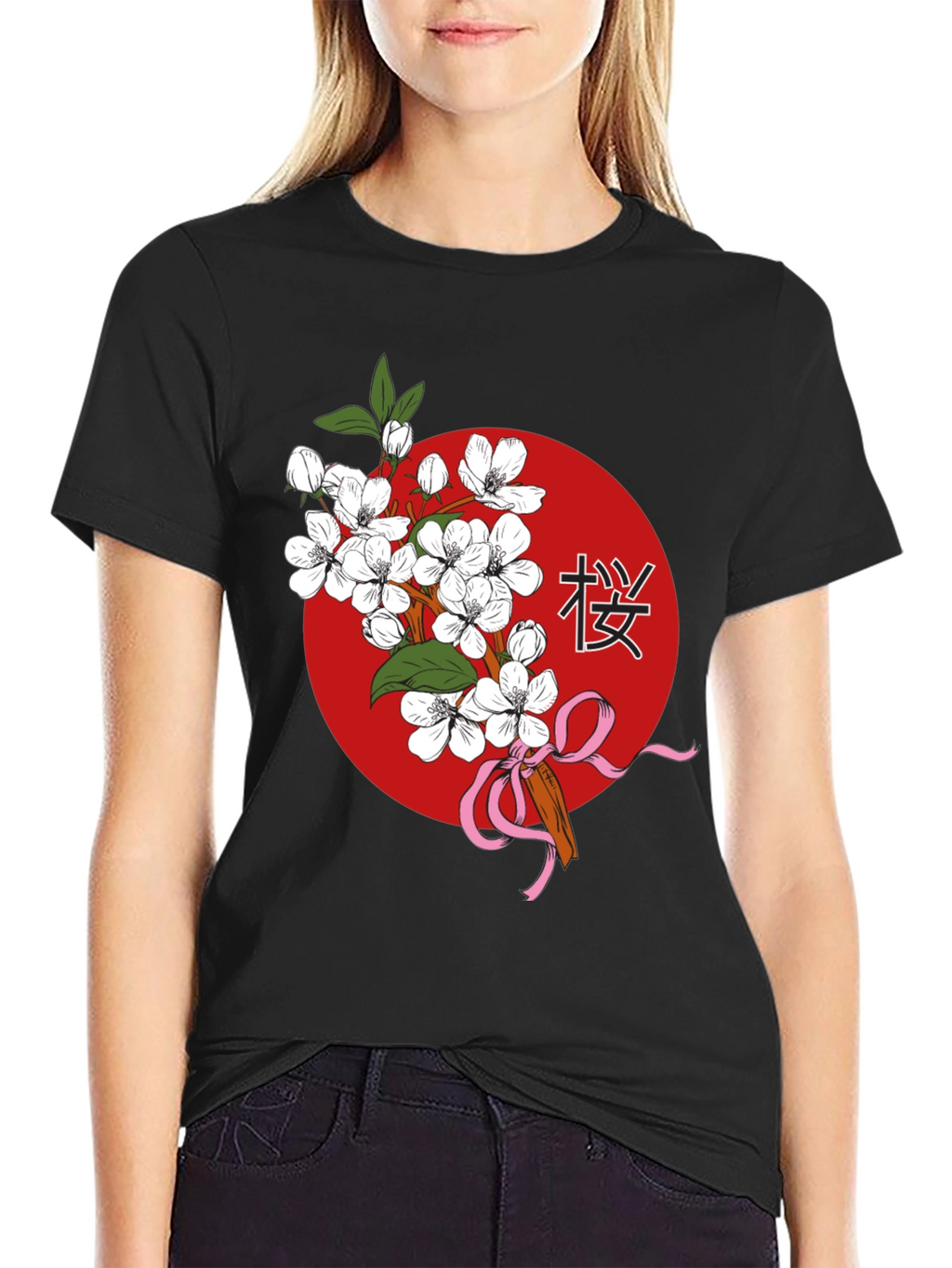 Floral Japanese Cherry Blossom Graphic T-Shirt