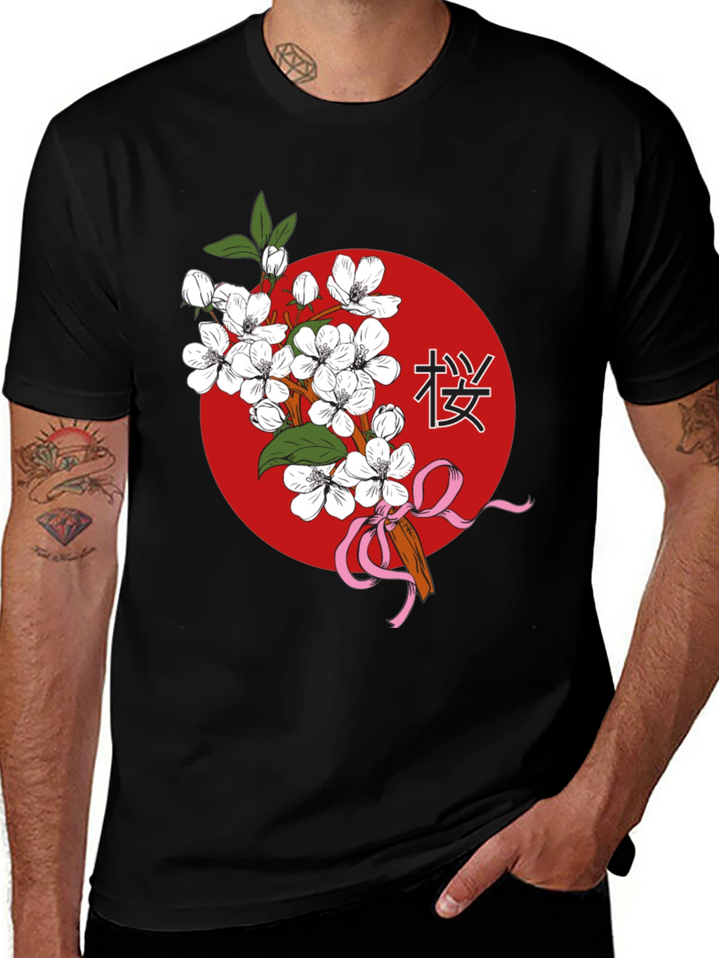 Floral Japanese Cherry Blossom Graphic T-Shirt