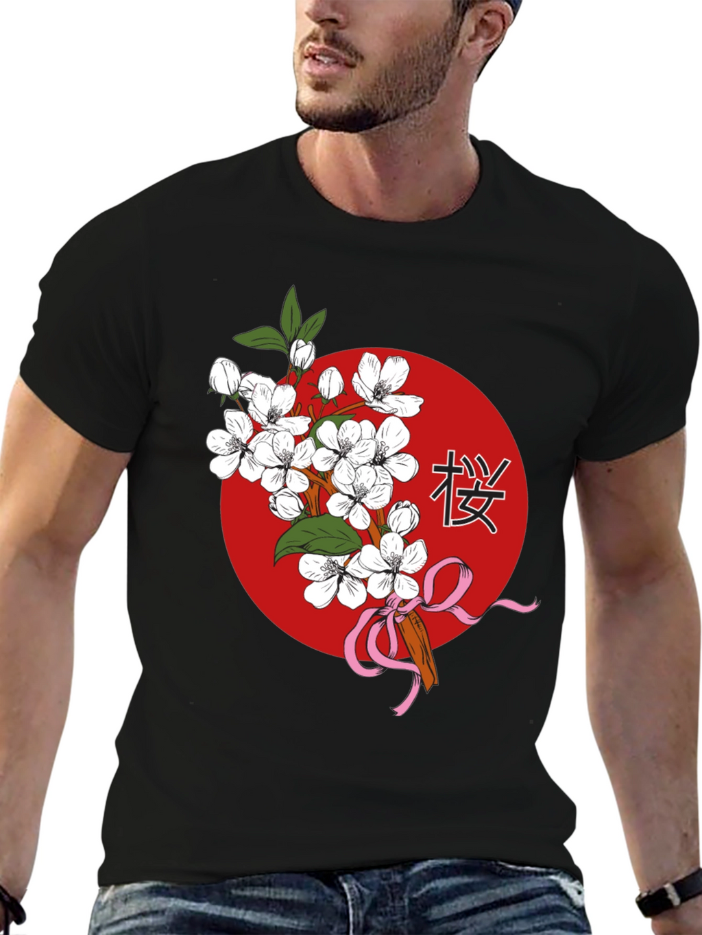 Floral Japanese Cherry Blossom Graphic T-Shirt