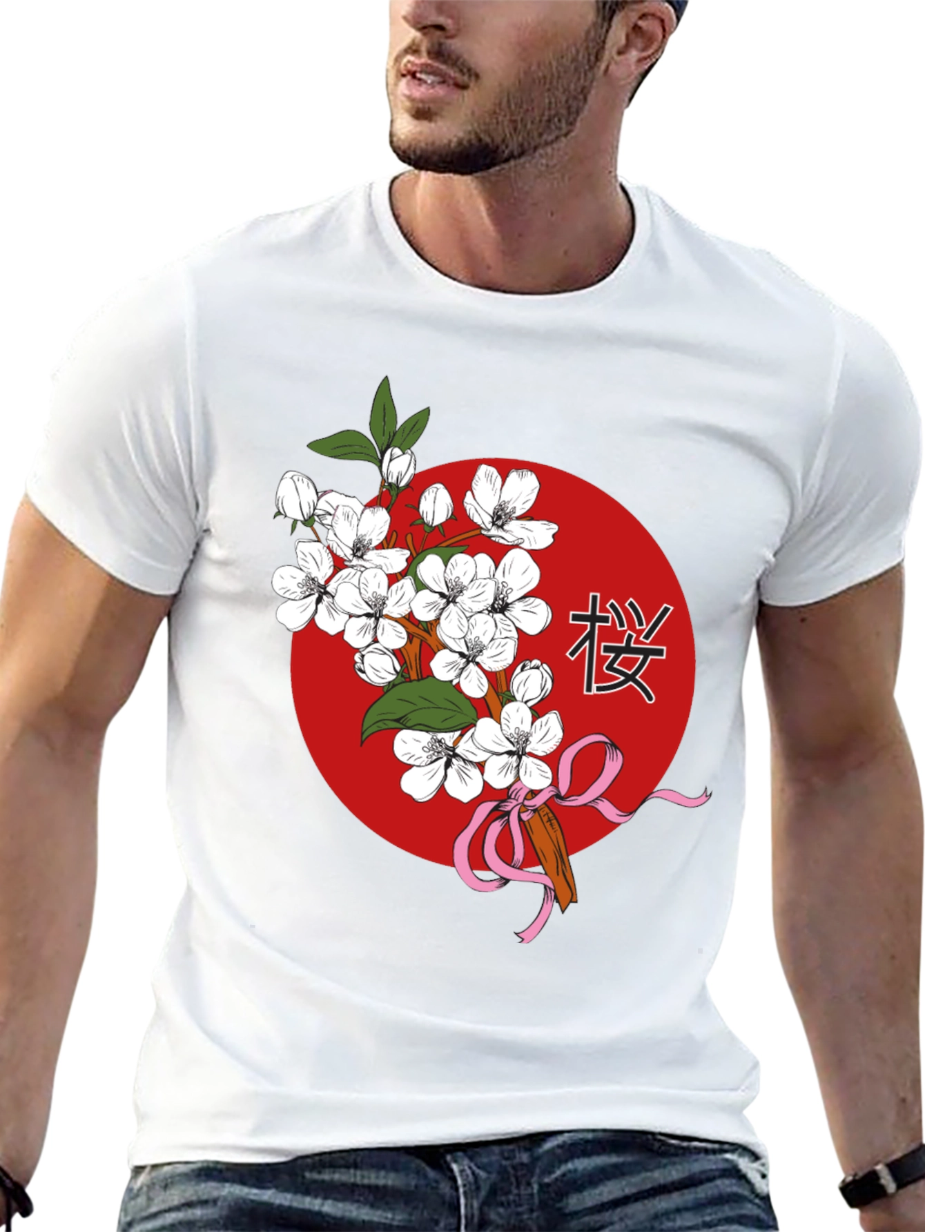 Floral Japanese Cherry Blossom Graphic T-Shirt
