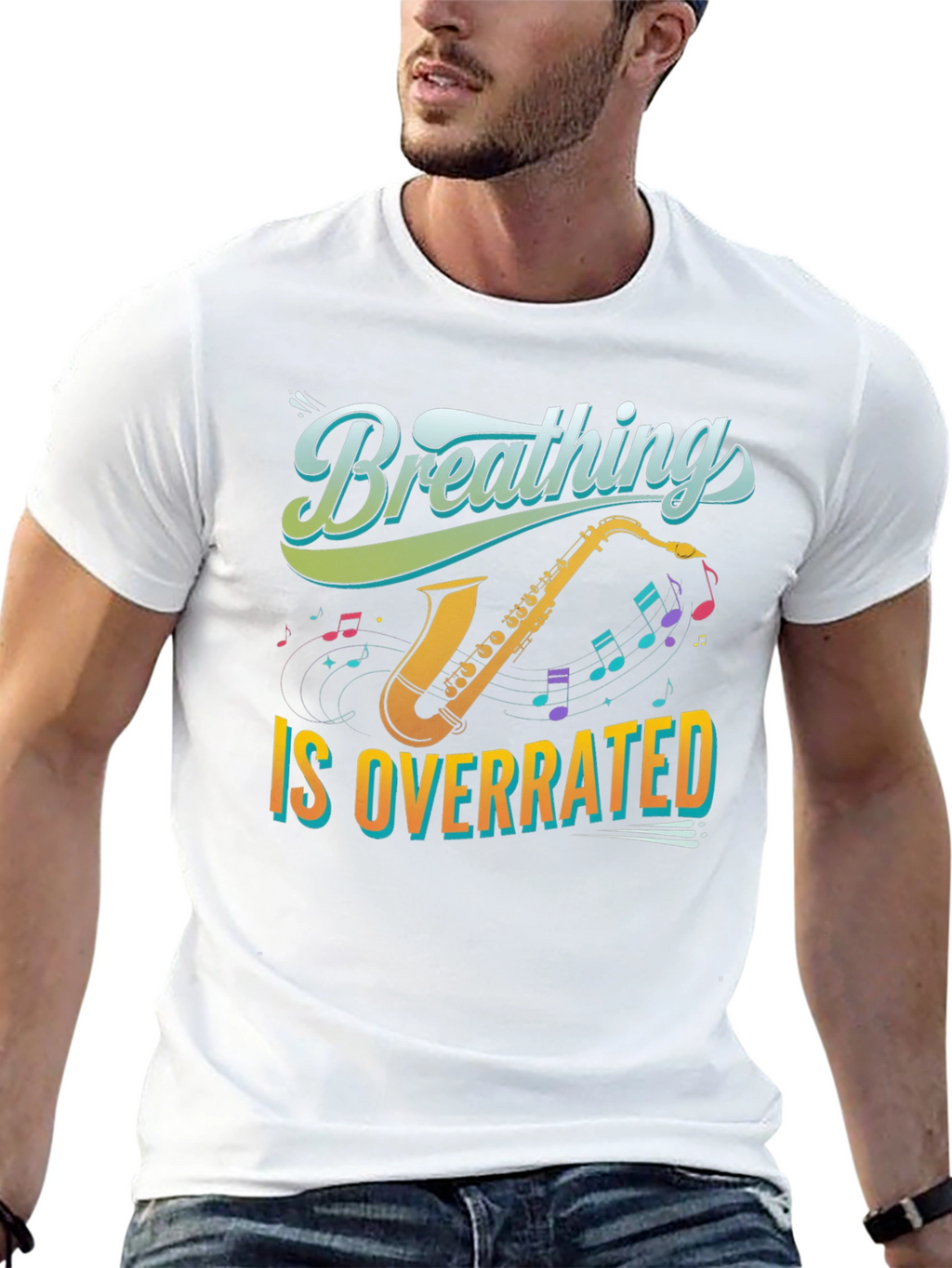 Breathing is Overrated Saxophone T-Shirt