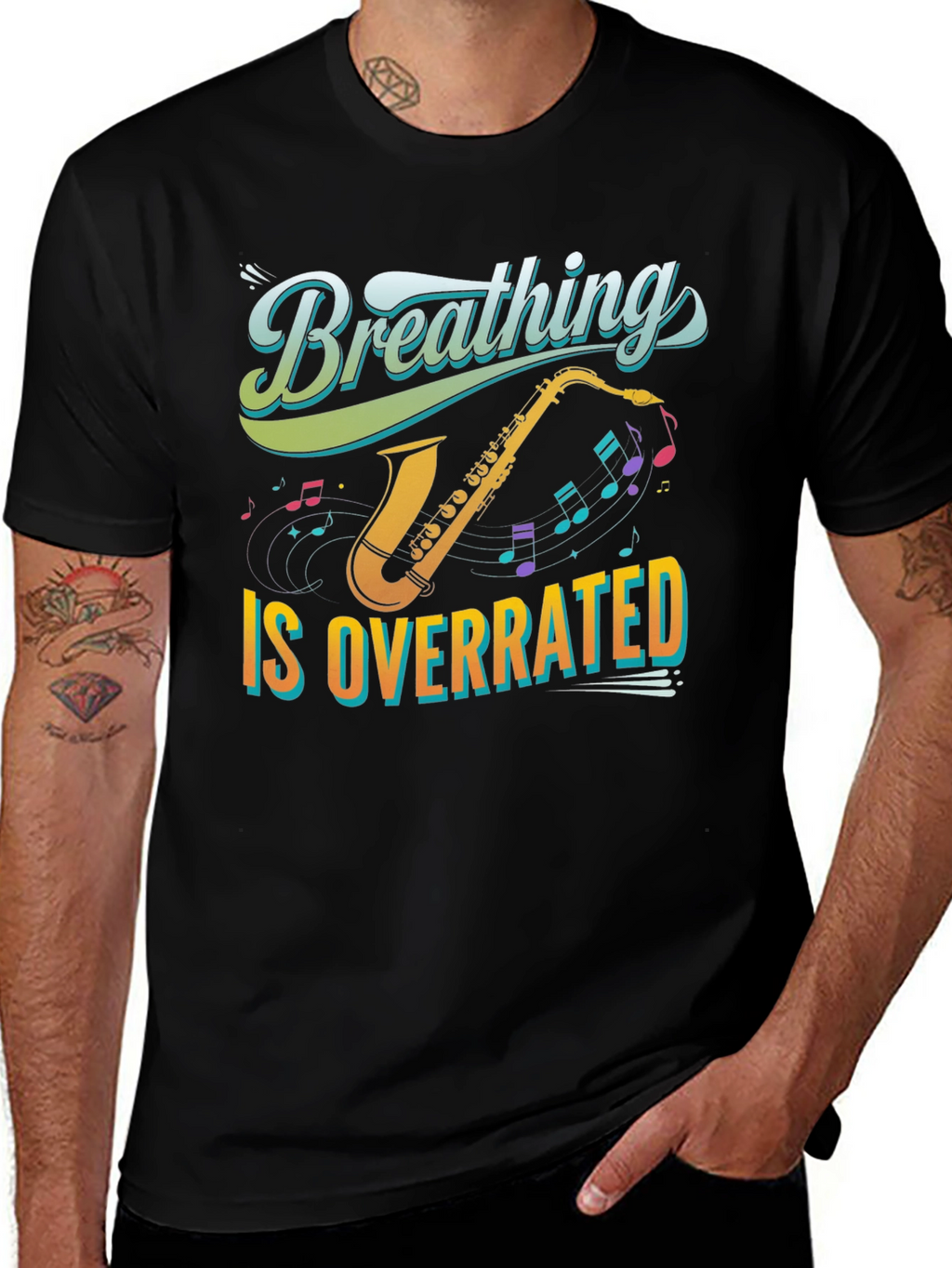 Breathing is Overrated Saxophone T-Shirt