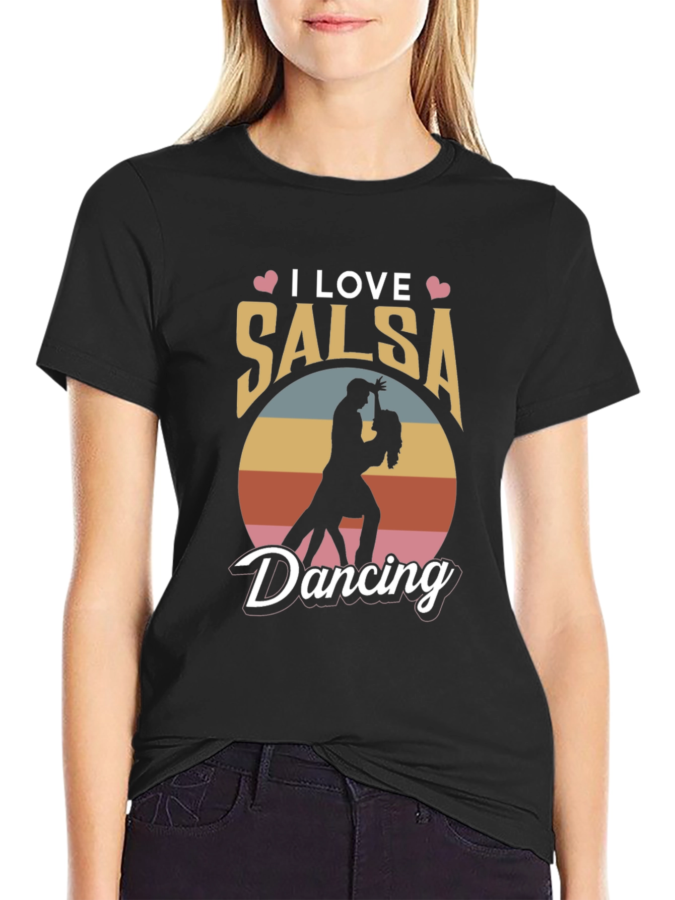 I Love Salsa Dancing Graphic Tee - Black T-Shirt