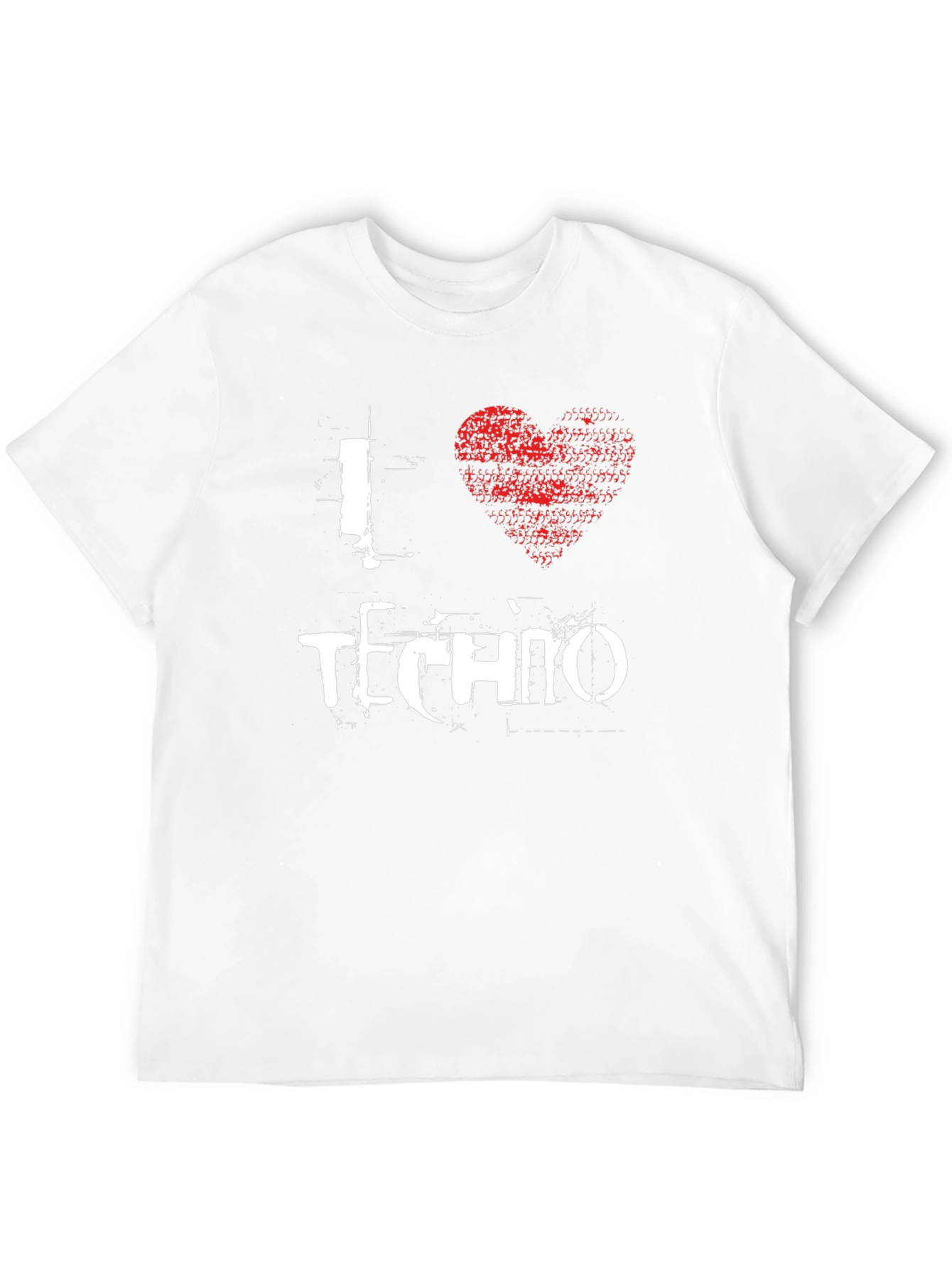 I Love Techno Black Graphic Tee Grunge Style T-Shirt