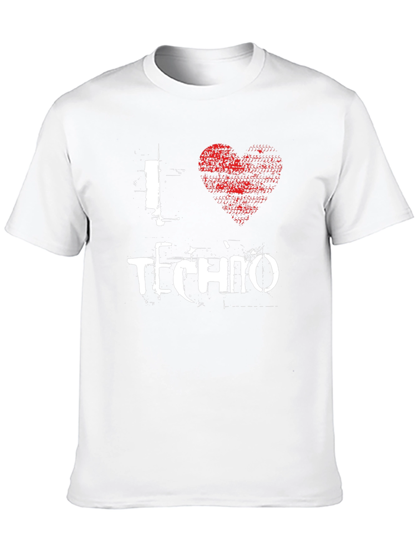 I Love Techno Black Graphic Tee Grunge Style T-Shirt