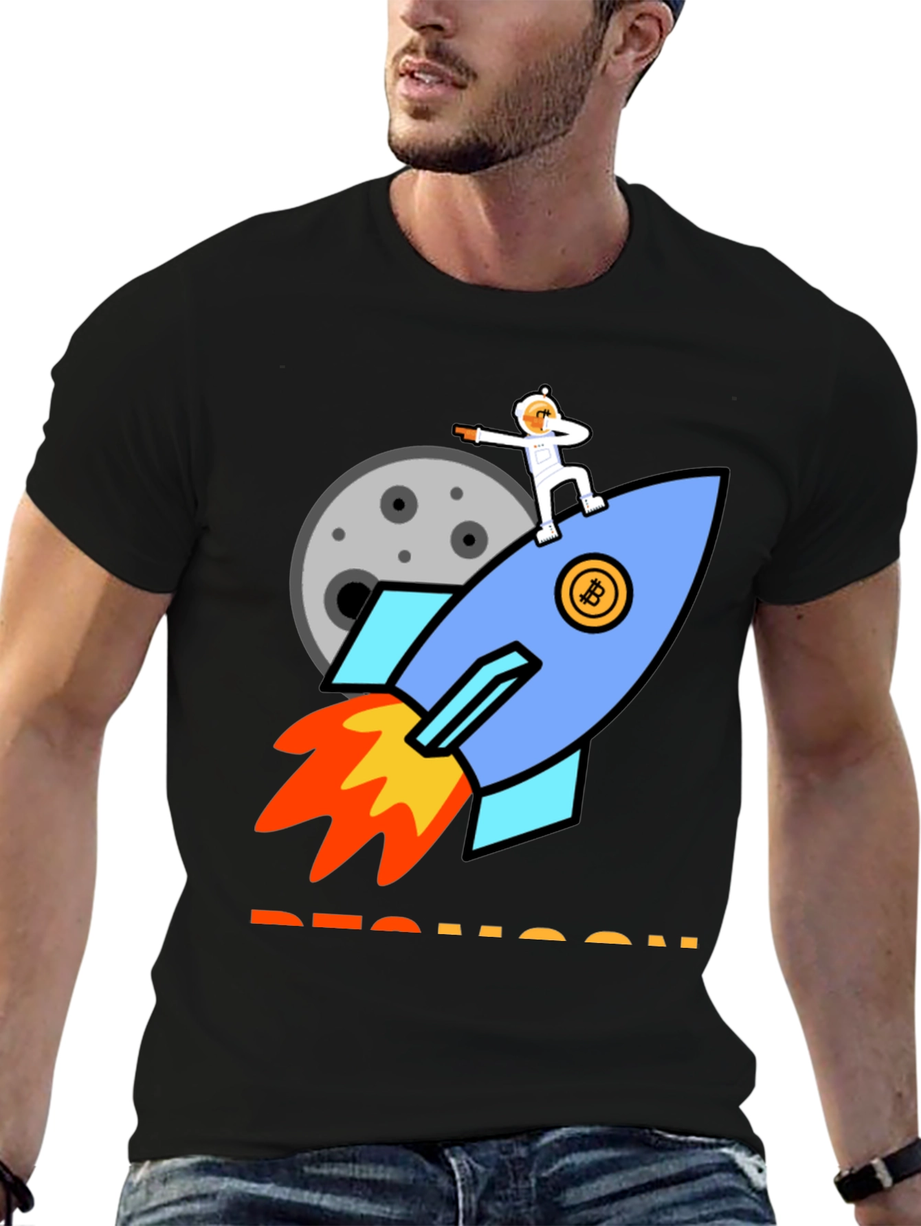 Bitcoin Rocket to the Moon T-Shirt