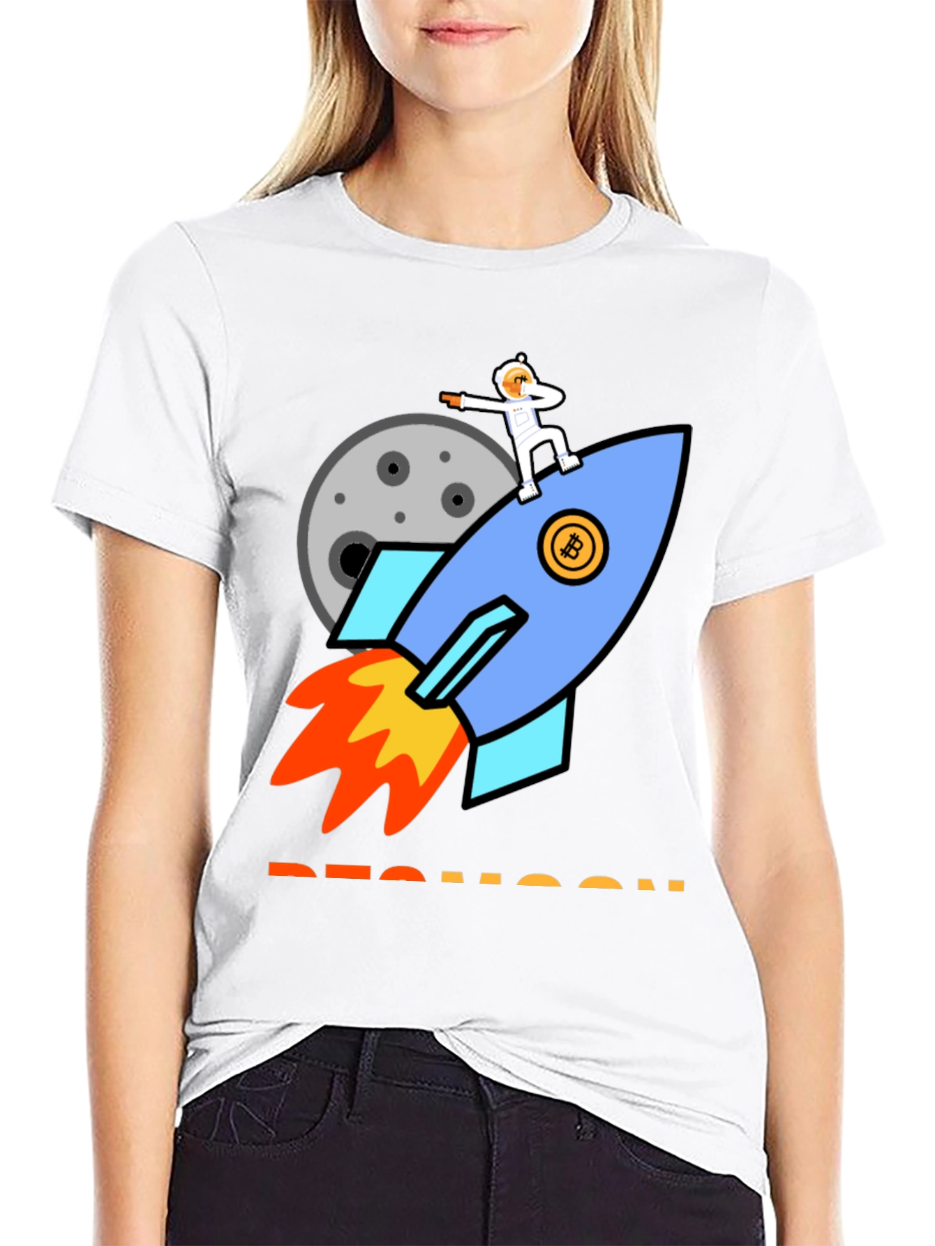 Bitcoin Rocket to the Moon T-Shirt