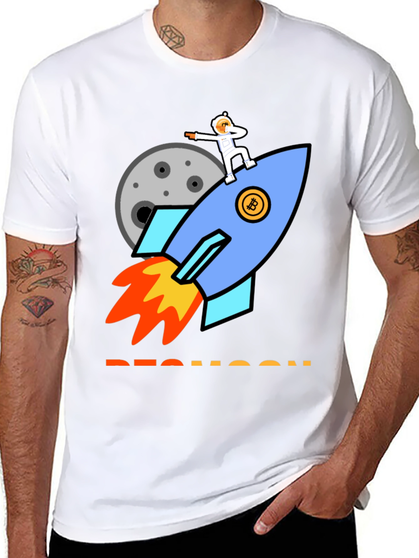 Bitcoin Rocket to the Moon T-Shirt
