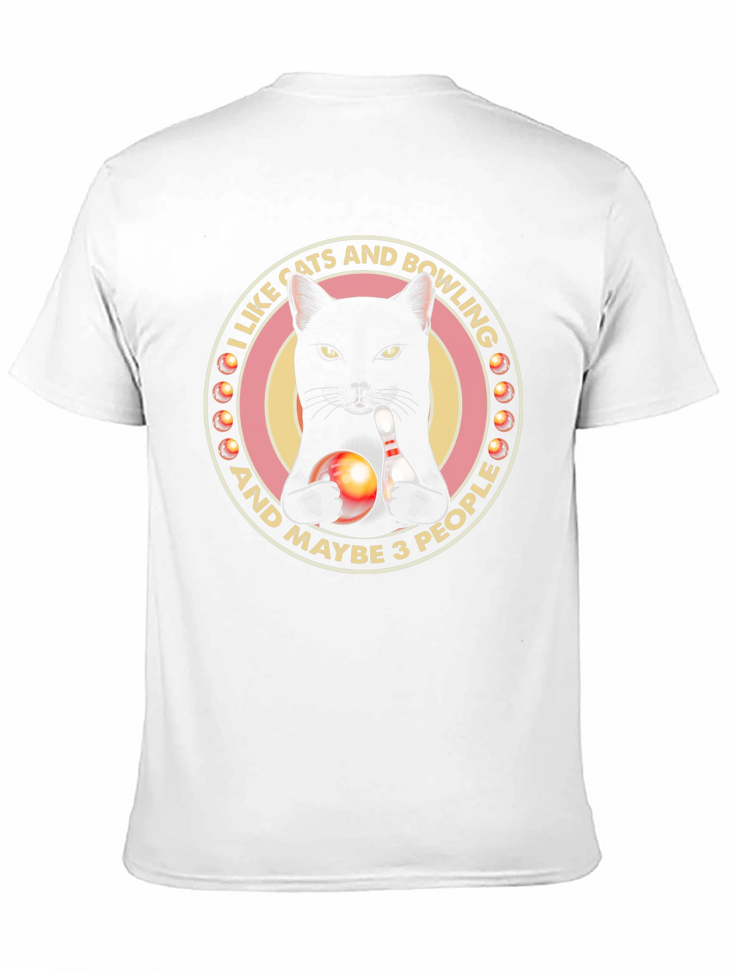 Cats & Bowling Graphic T-Shirt - Black