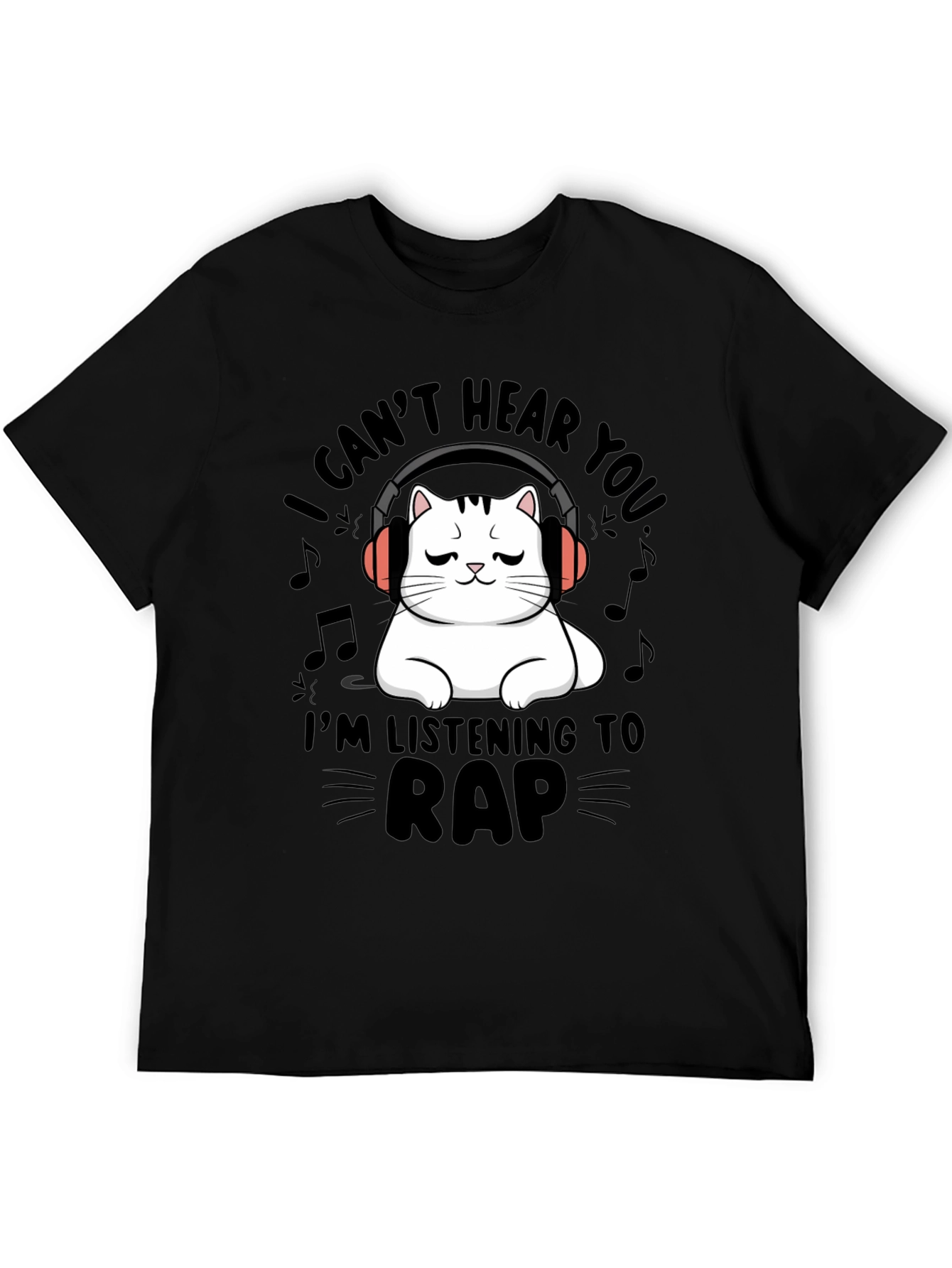 Cat Listening to Rap Music T-Shirt