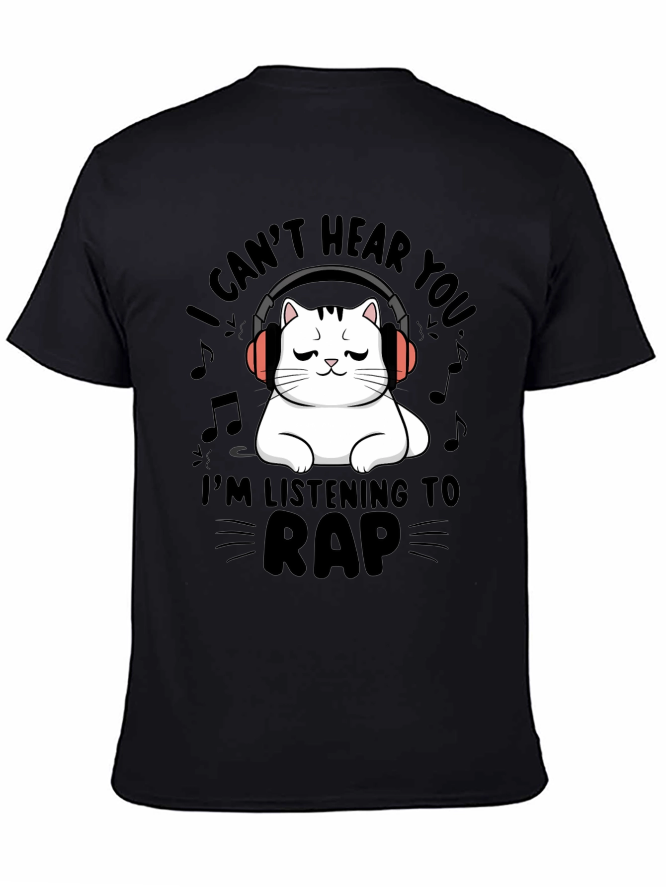 Cat Listening to Rap Music T-Shirt