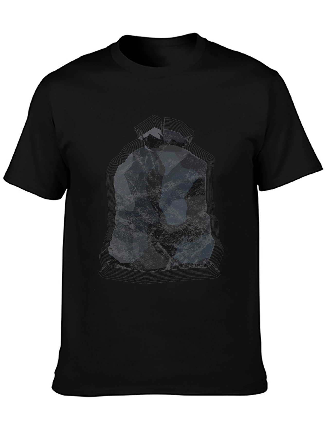 Abstract Geometric Figure Black T-Shirt