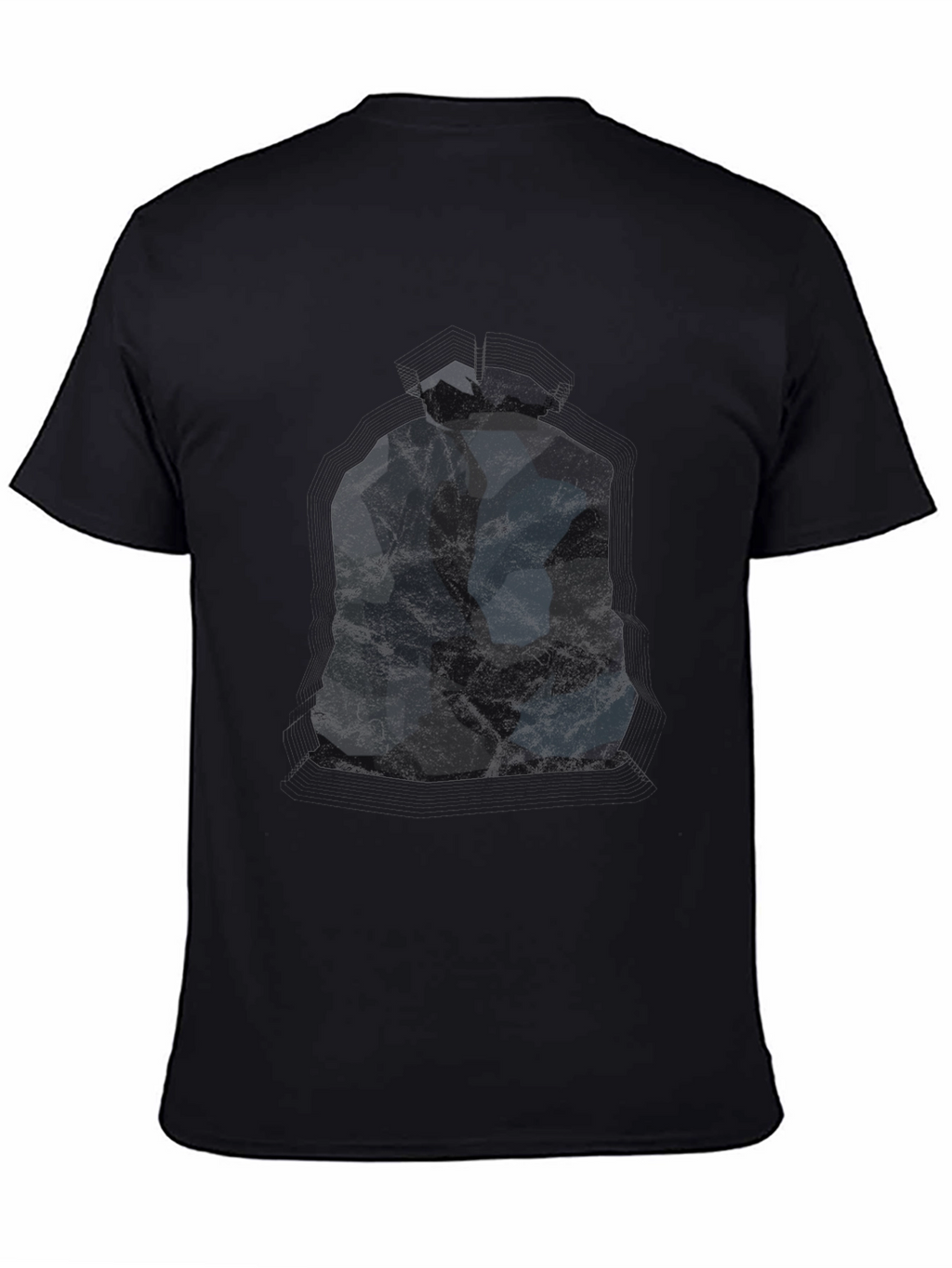 Abstract Geometric Figure Black T-Shirt