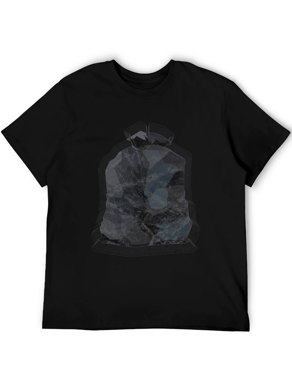 Abstract Geometric Figure Black T-Shirt