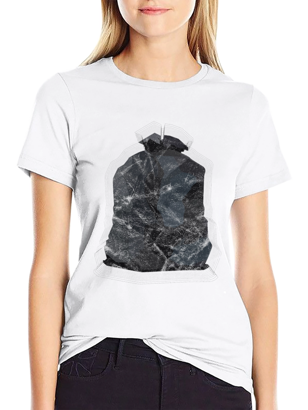 Abstract Geometric Figure Black T-Shirt